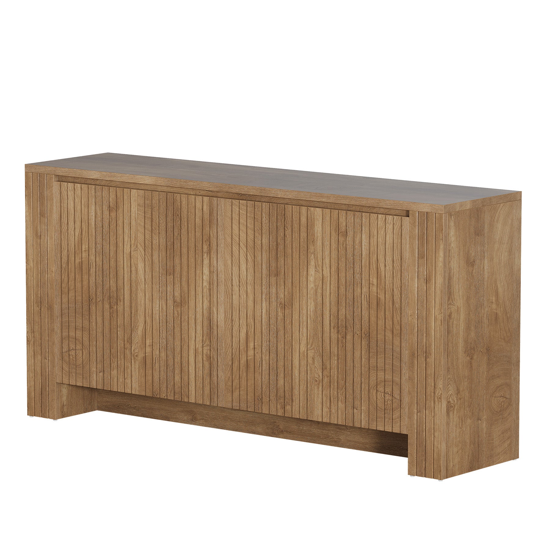 63" Fluted Sideboard Buffet Cabinet with Storage, Modern Coffee Bar Cabinet with Adjustable Shelves