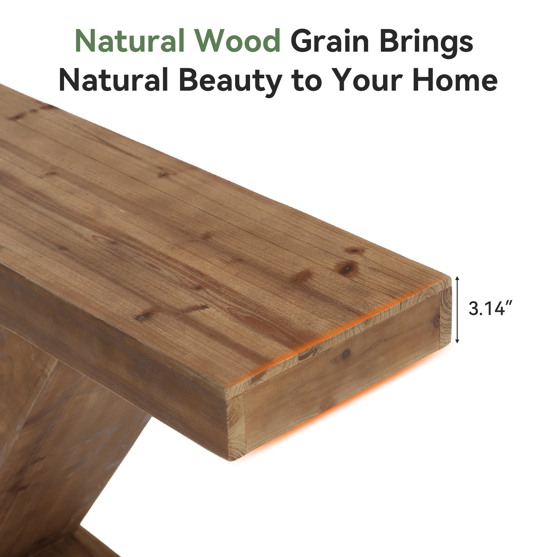 41.3” Solid Wood Z-Shape Console Table, Modern Narrow Entryway Sofa Table for Living Room or Hallway