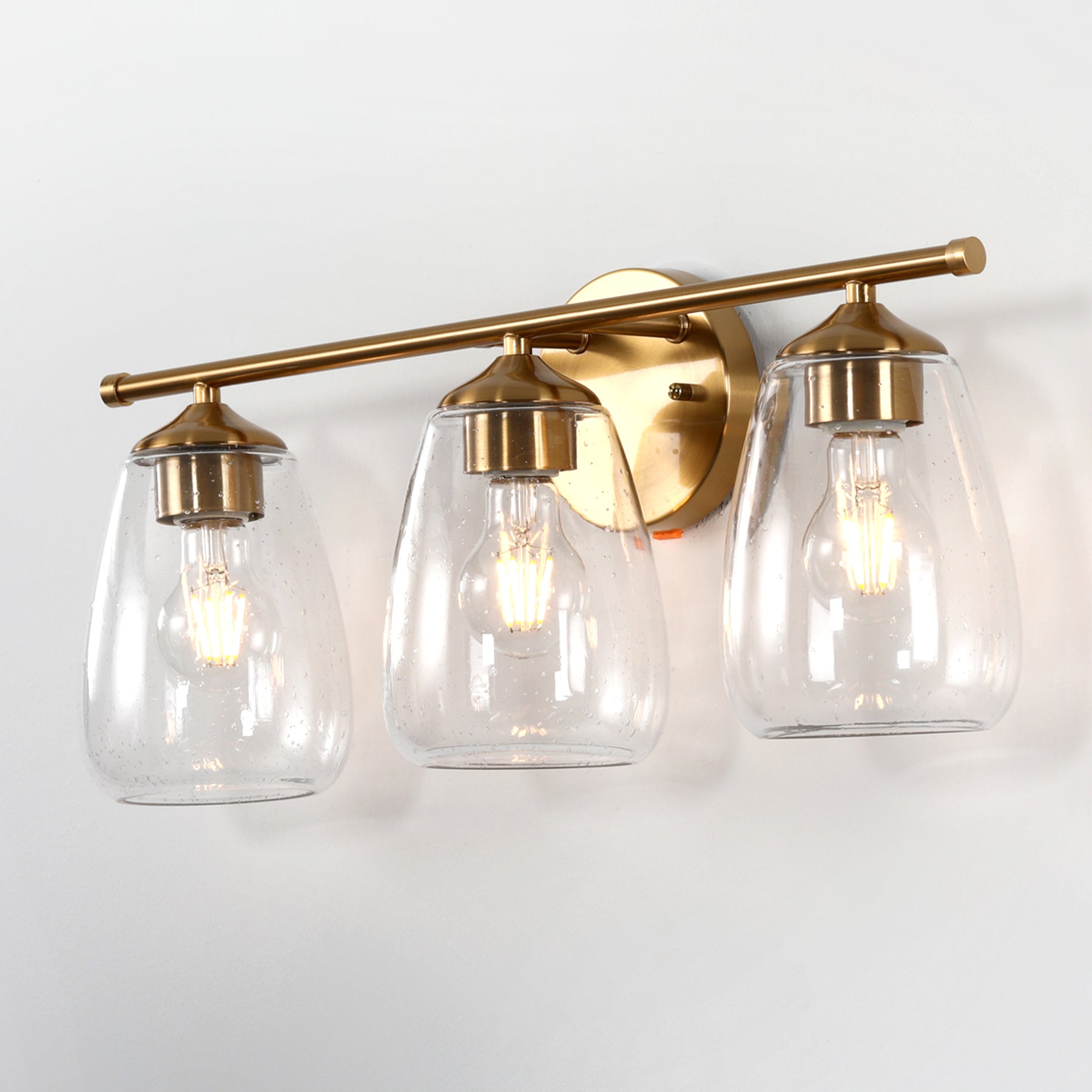 3-Light Vanity Light, Bathroom Wall Light Fixtures with Transparent Bubble Glass Shade