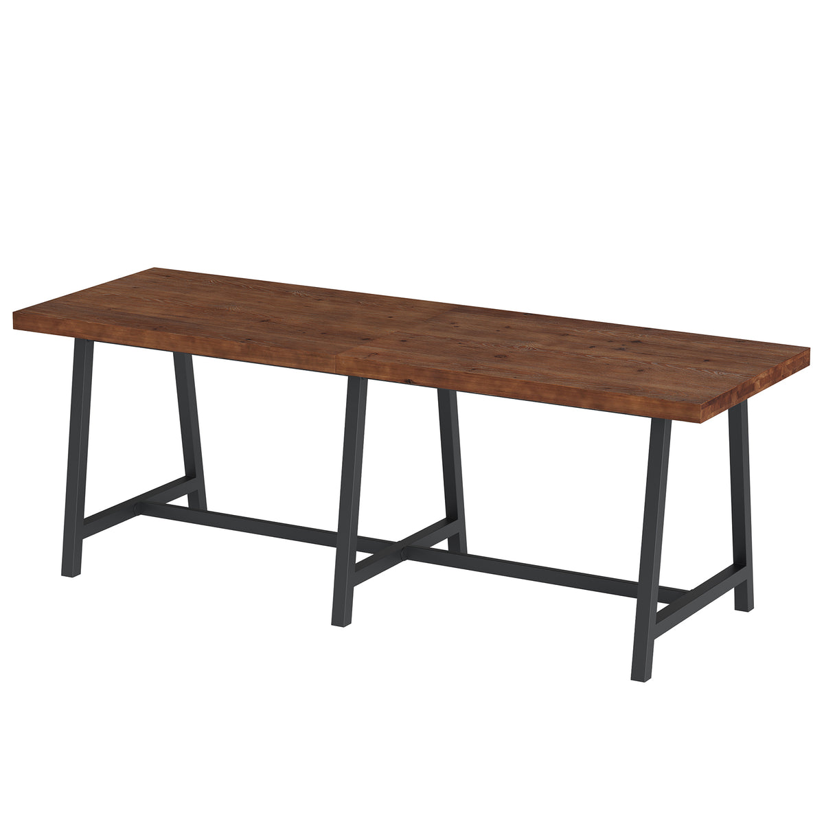 78.74" Solid Wood Dining Table, Farmhouse Kitchen Table with Metal Legs for 6-8 people