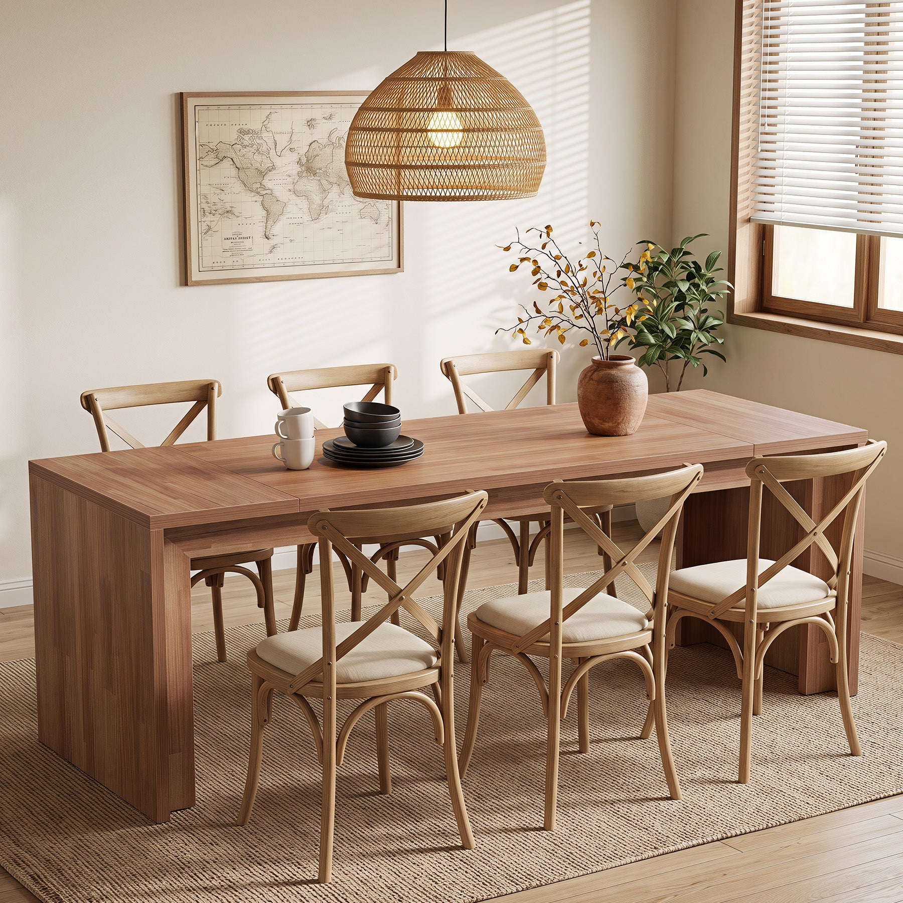 78.4" Dining Table for 6-8 People, Rectangular Kitchen Table for Dining Room