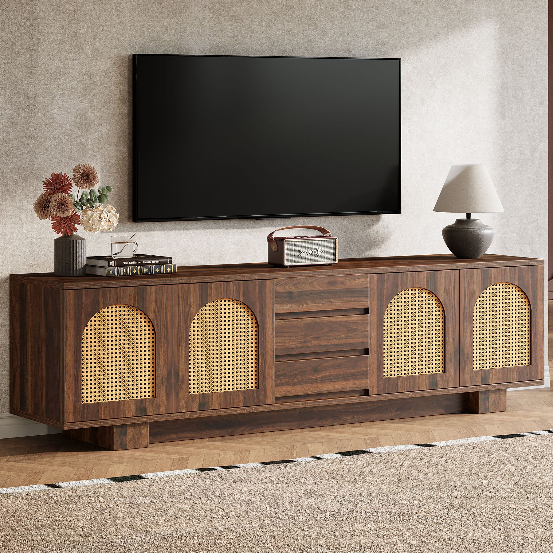 70.9" TV Stand with Storage and Drawers for TVs up to 80"