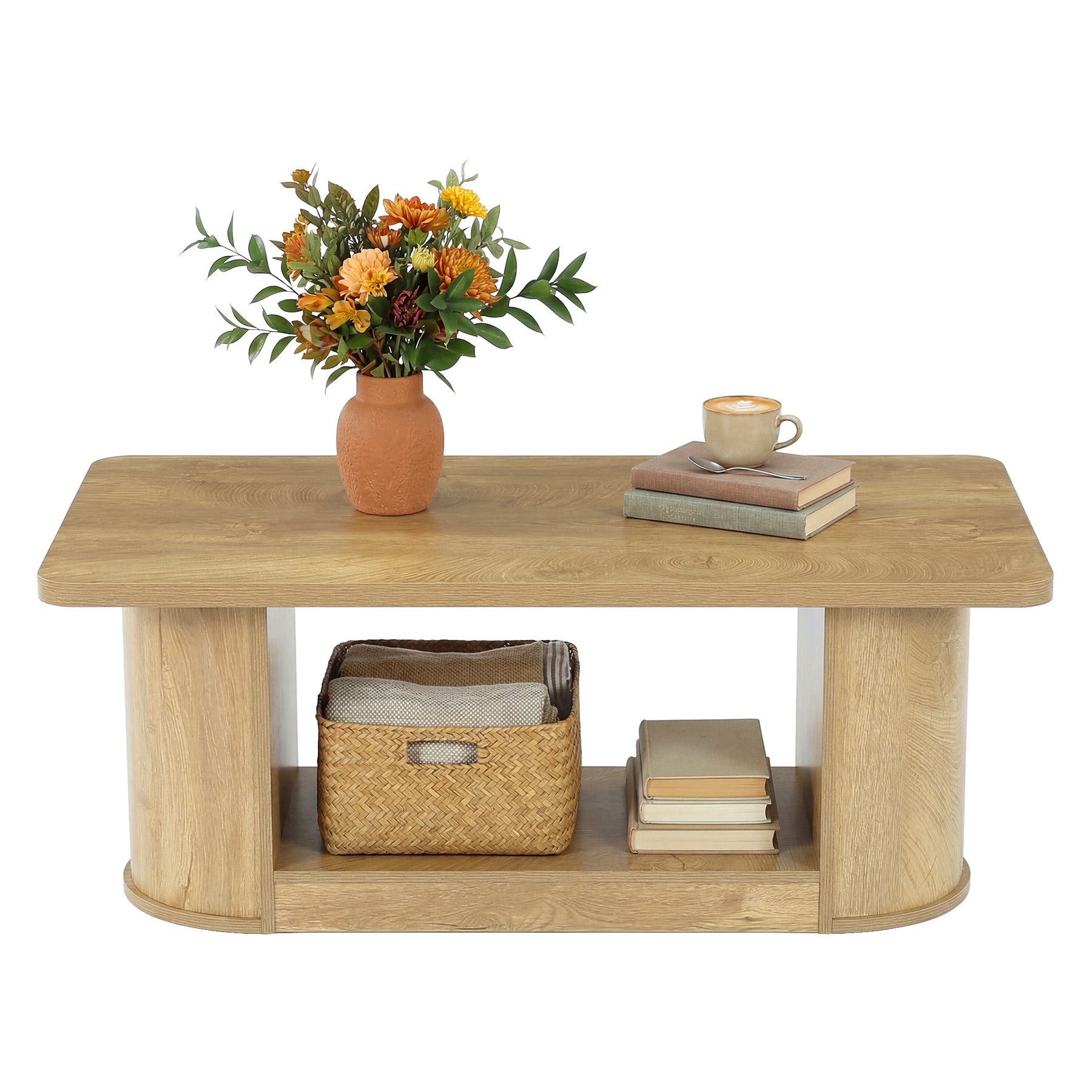 Tribesigns 47.3" Coffee Table, 2-Tier Storage Center Table for Living Room