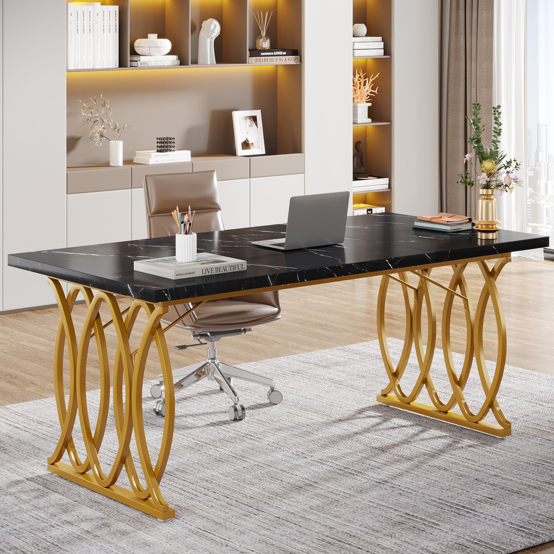 63" Executive Desk, Modern Computer Desk Conference Room Table