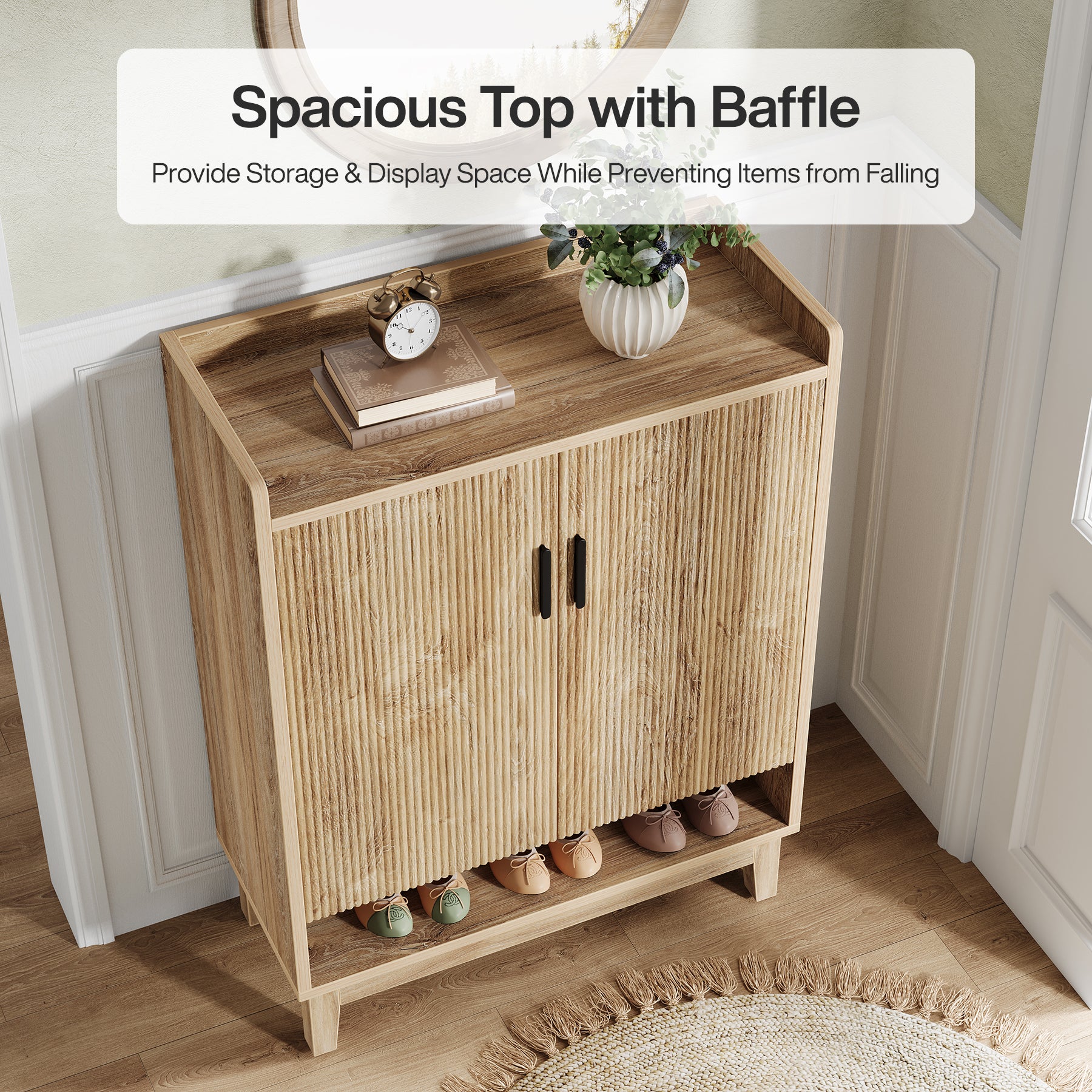 5-Tier Shoe Cabinet with Doors, 20-Pair Entryway Shoe Organizer Rack