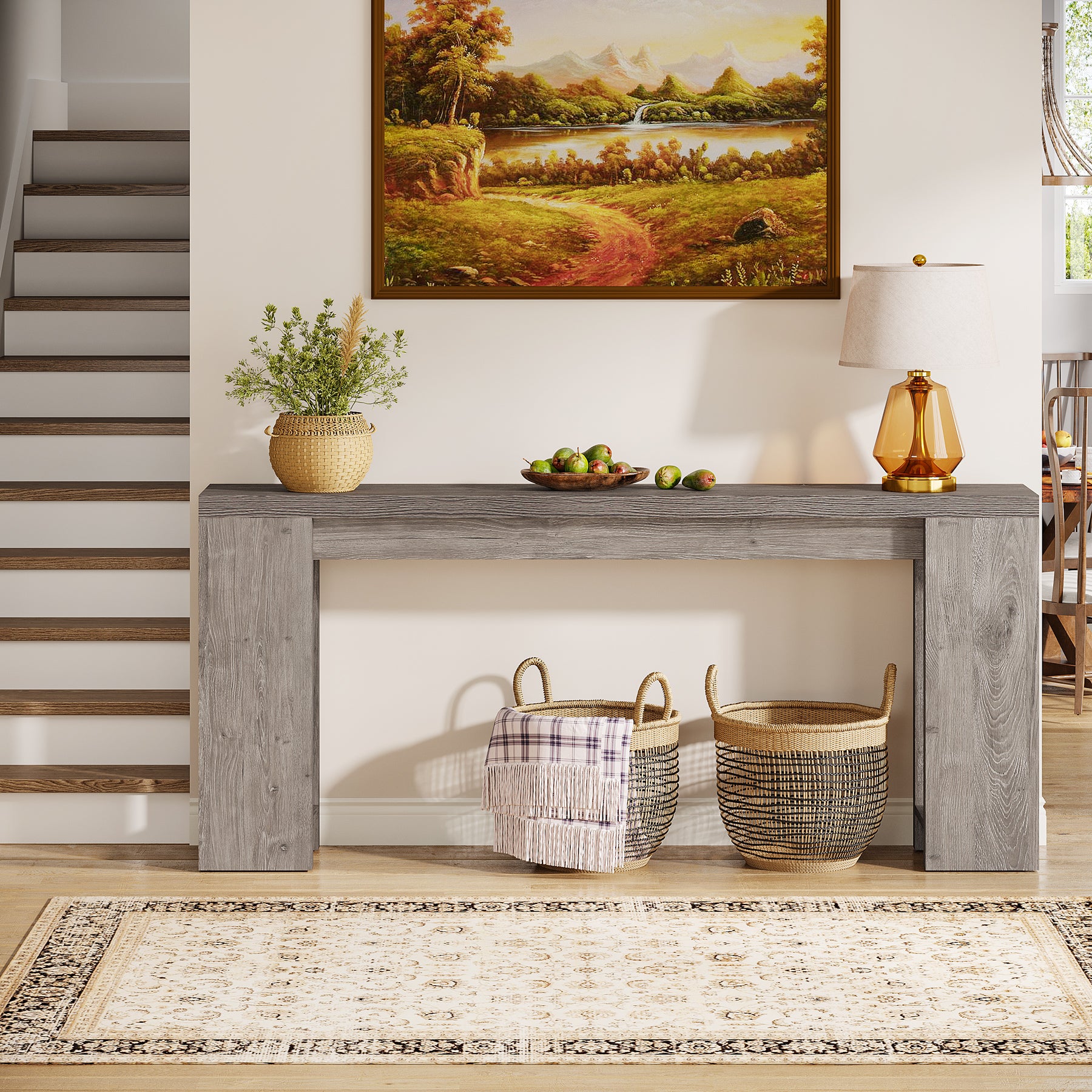 Tribesigns 70.9" Extra Long Console Table, Farmhouse Narrow Sofa Table for Entryway
