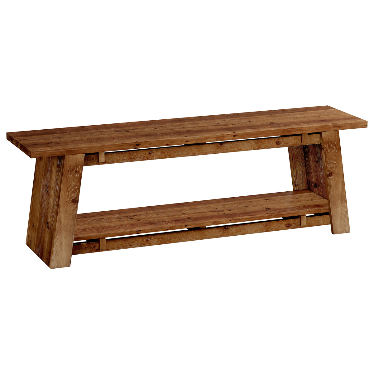 Tribesigns 63" Solid Wood TV Stand with 2-Tier Storage, Farmhouse Media Console for 70" TVs