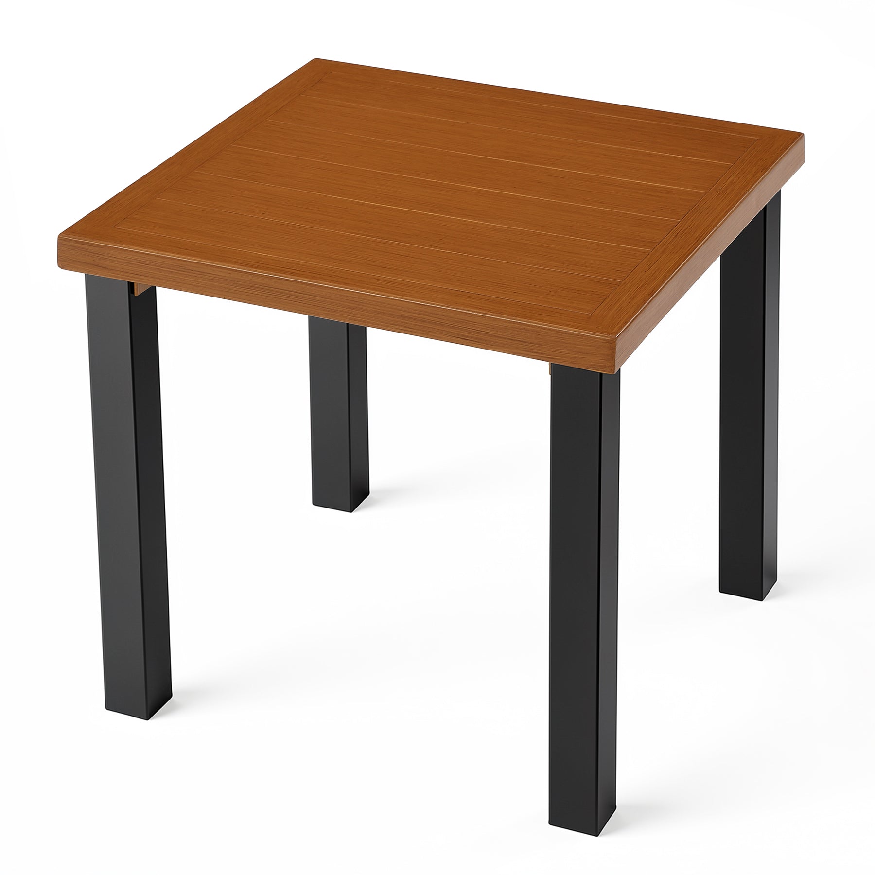 Square Outdoor Side Table, Weather Resistant Patio End Table with Metal Legs