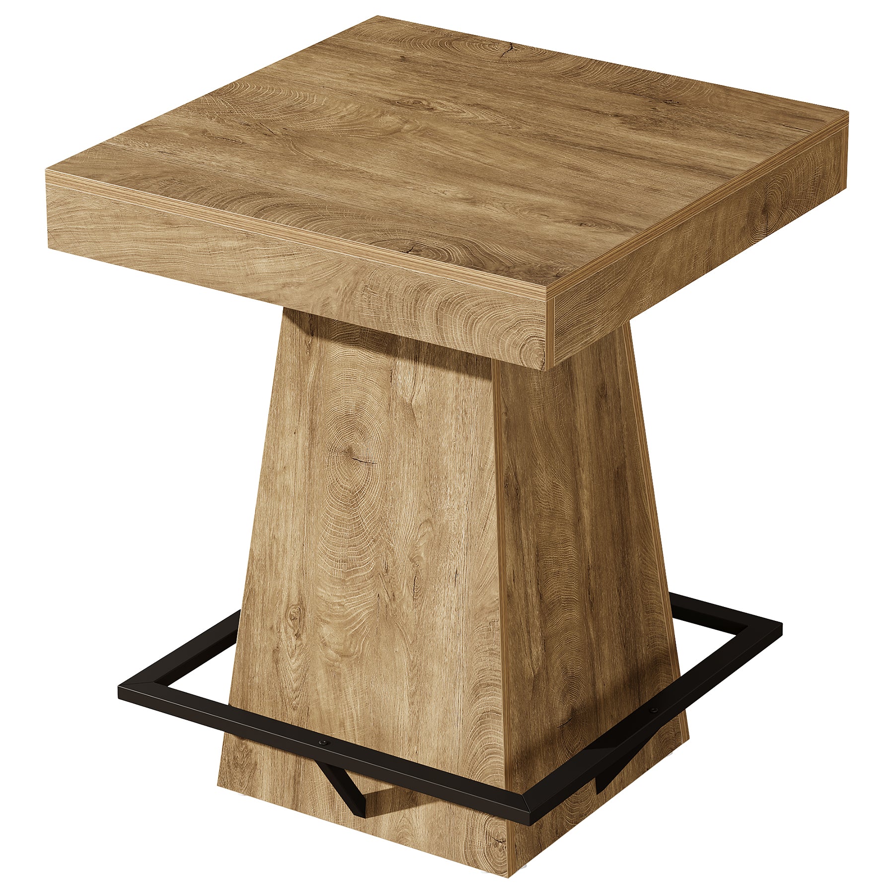 Tribesigns 37.4" Square Bar Table, Pub Table with Footrest for Dining Room