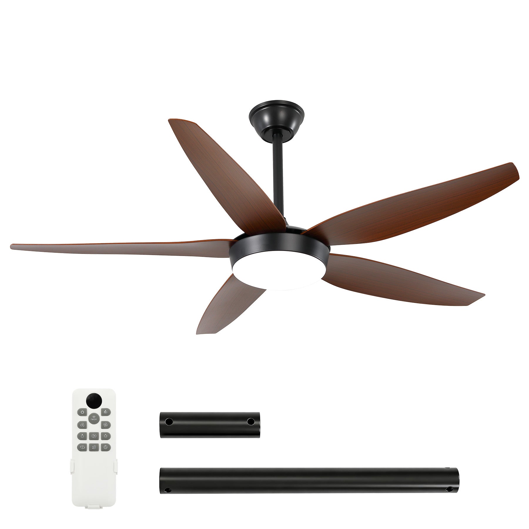 5 Blades Ceiling Fans with Dimmable LED Light and Remote Control