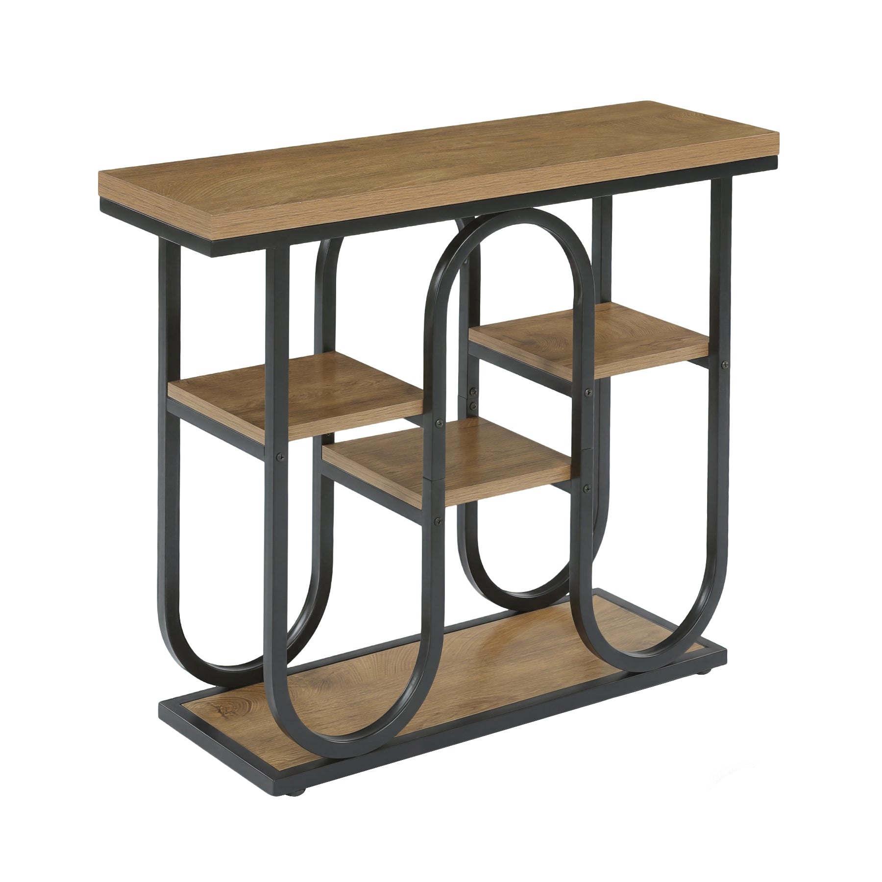 41.3" Console Table, 4-Tier Sofa Table Entryway Table with Open Shelves