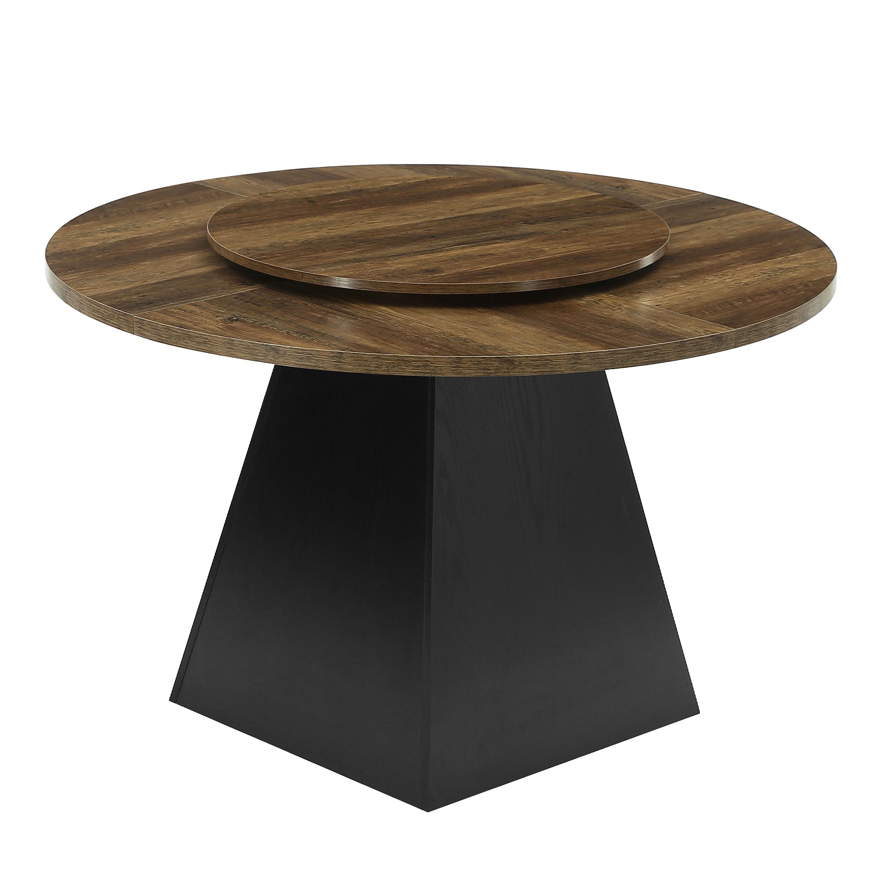 47.24" Round Dining Table for 4-6, Kitchen Table with Removable Lazy Susan