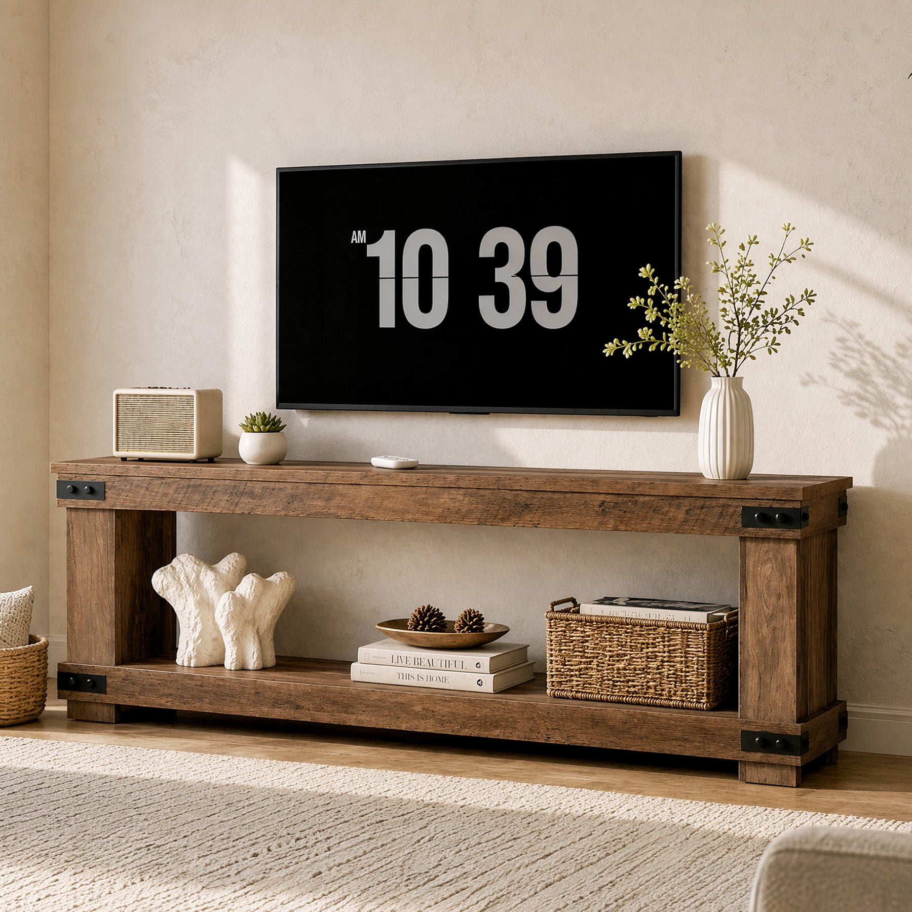 71" TV Stand for 55/65/75" TV, Entertainment Center TV Console with Storage Shelf