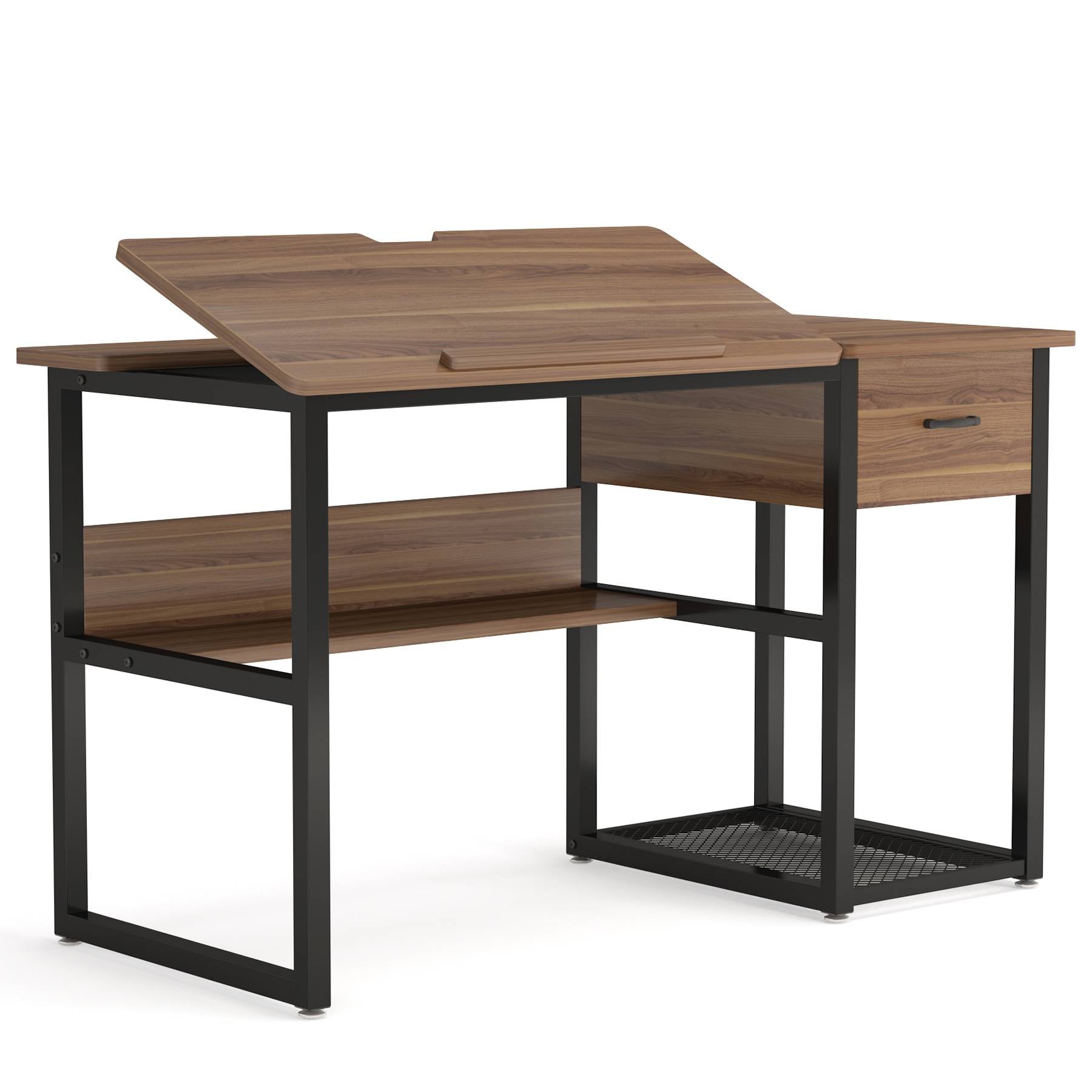 Tribesigns Drafting Table, Drawing Computer Desk with Storage Drawers Tribesigns