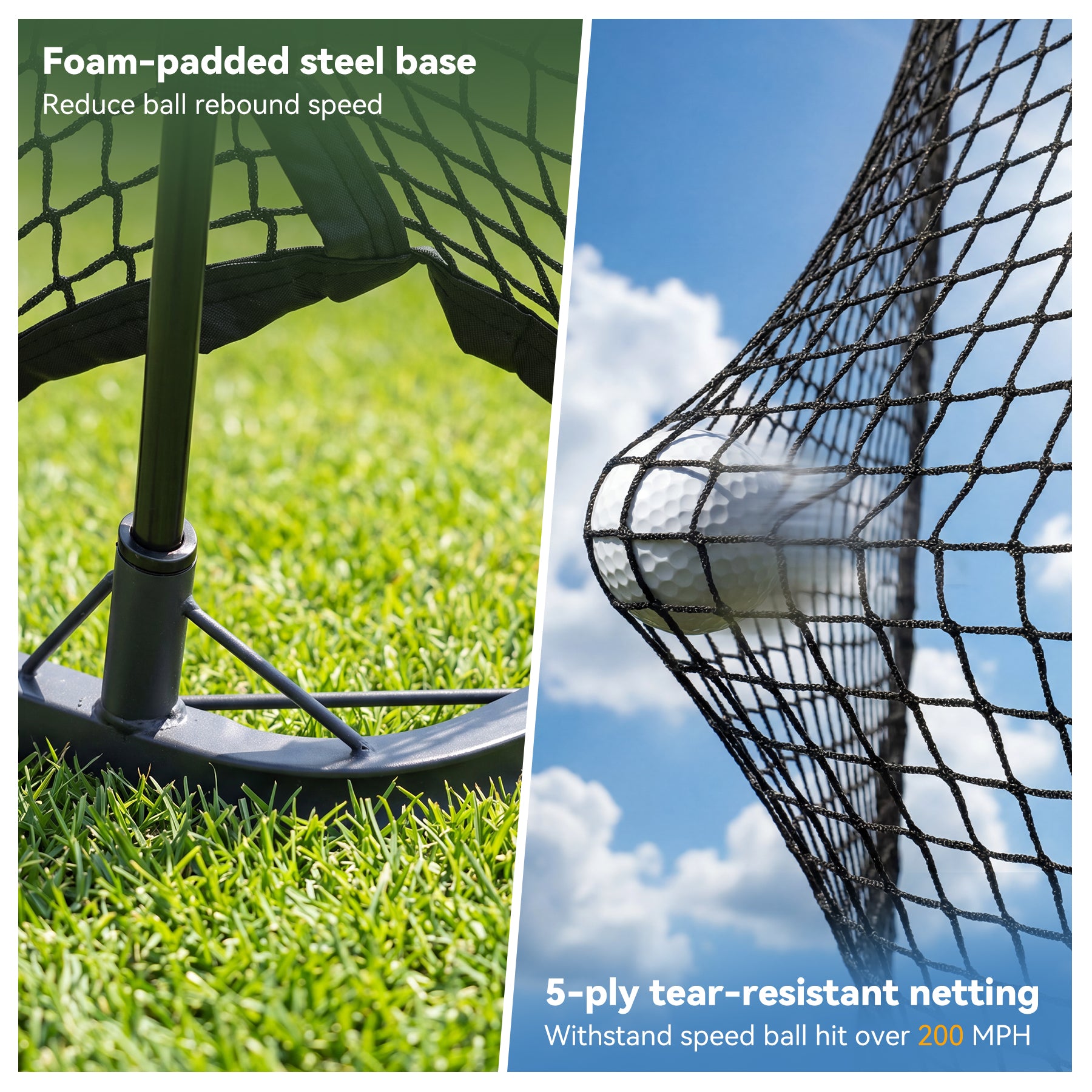 Golf Net, 11x8ft Golf Simulator Hitting Net with Sag-Free Impact Screen & Noise-Reducing Target Cloth