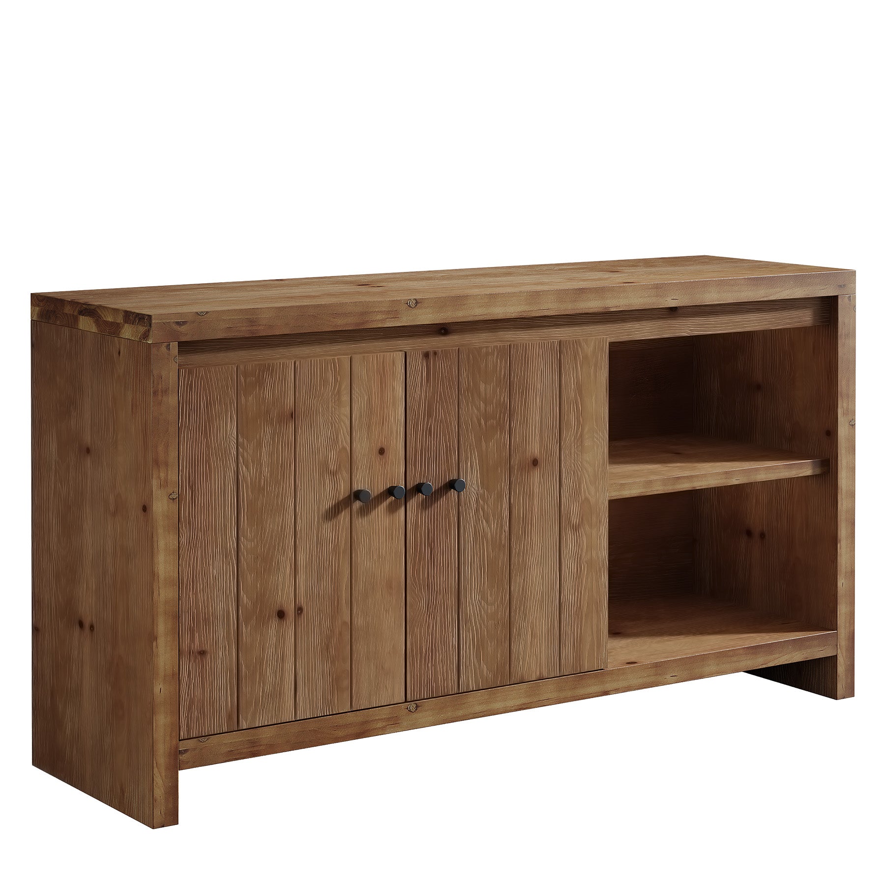 Solid Wood Buffet Sideboard, 55" Storage Cabinet with 2 Doors & Adjustable Shelves
