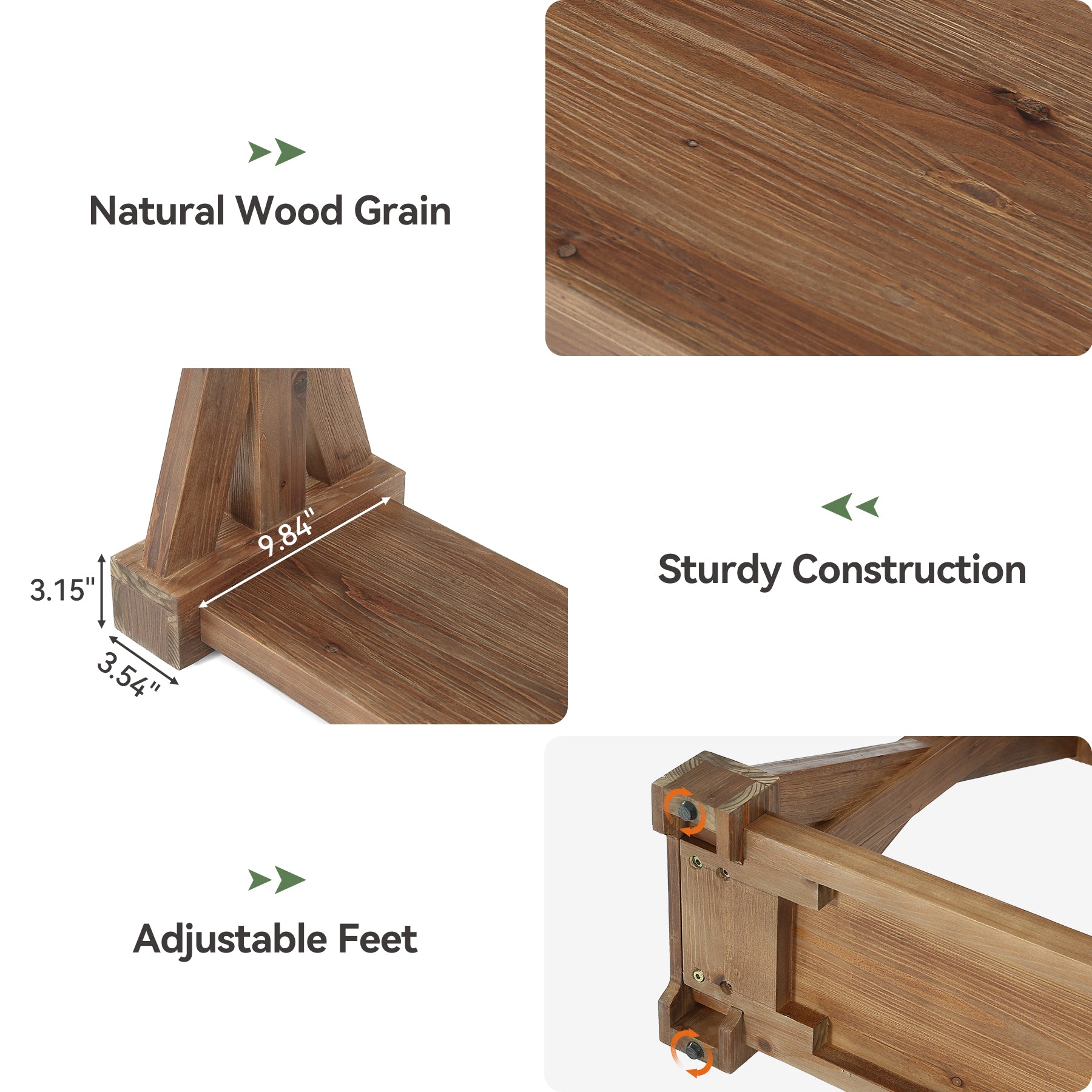 63" Narrow Console Table, Farmhouse Solid Wood Entryway Table with 2-Tier Storage