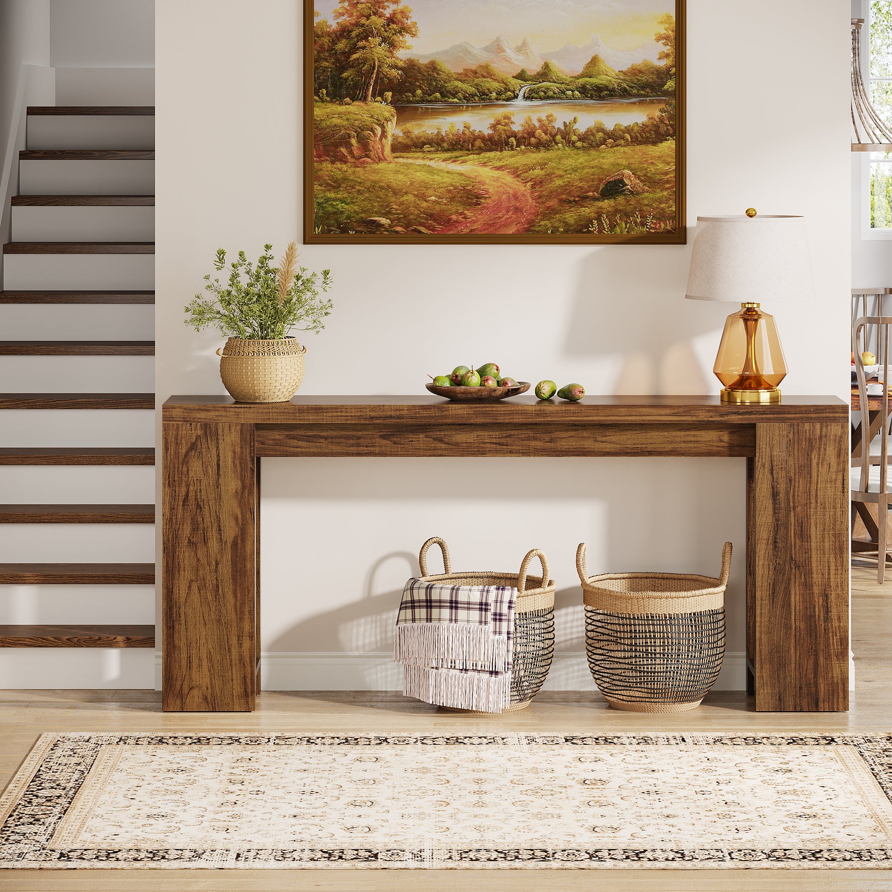 Tribesigns 70.9" Extra Long Console Table, Farmhouse Narrow Sofa Table for Entryway