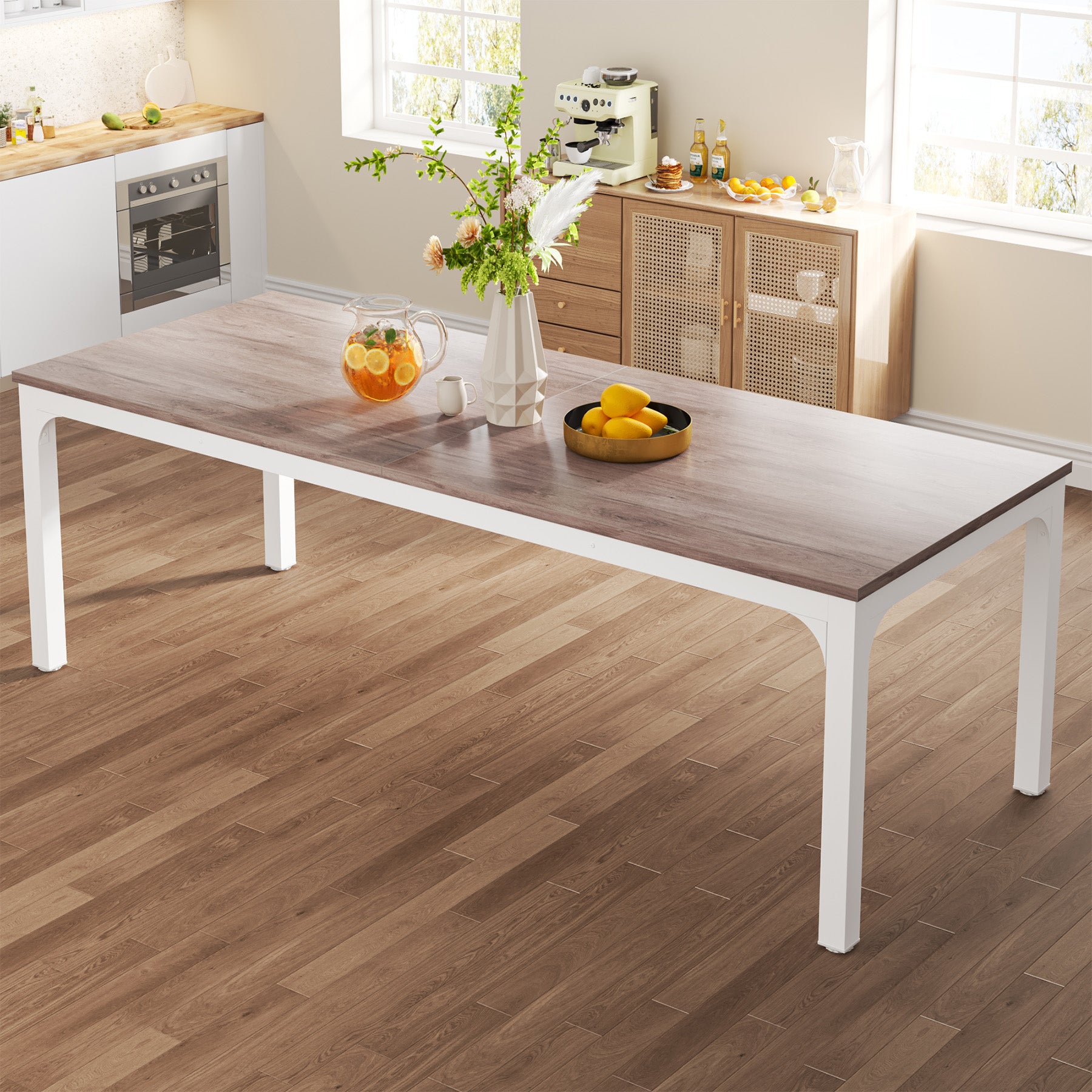 78.7" Rectangular Dining Table for 6–8 People, Long Kitchen Table