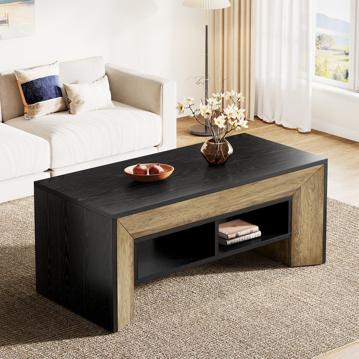 Modern Coffee Table with Open Storage