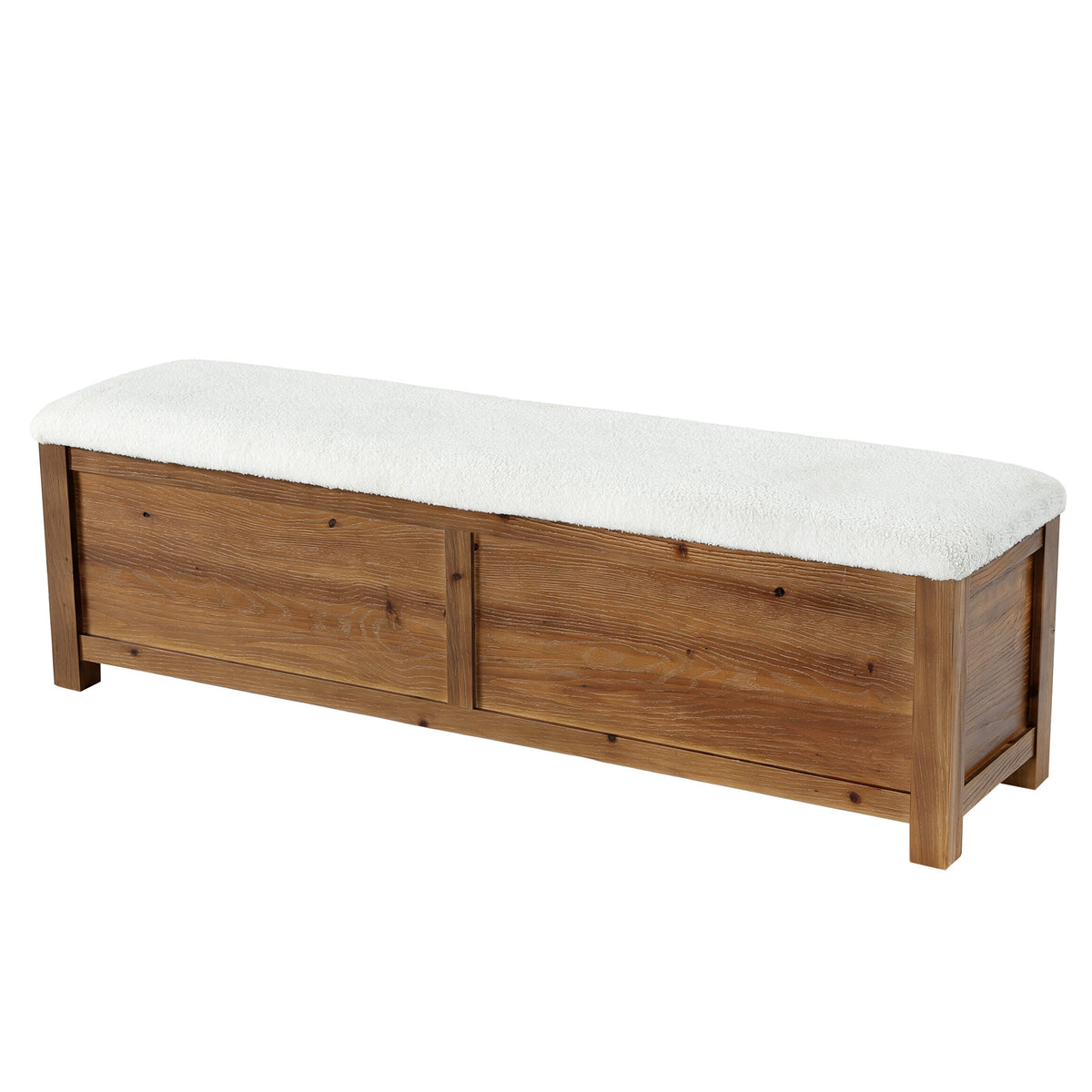 55" Lift Top Storage Bench, Hidden Storage, Wooden End of Bed Entryway Bench