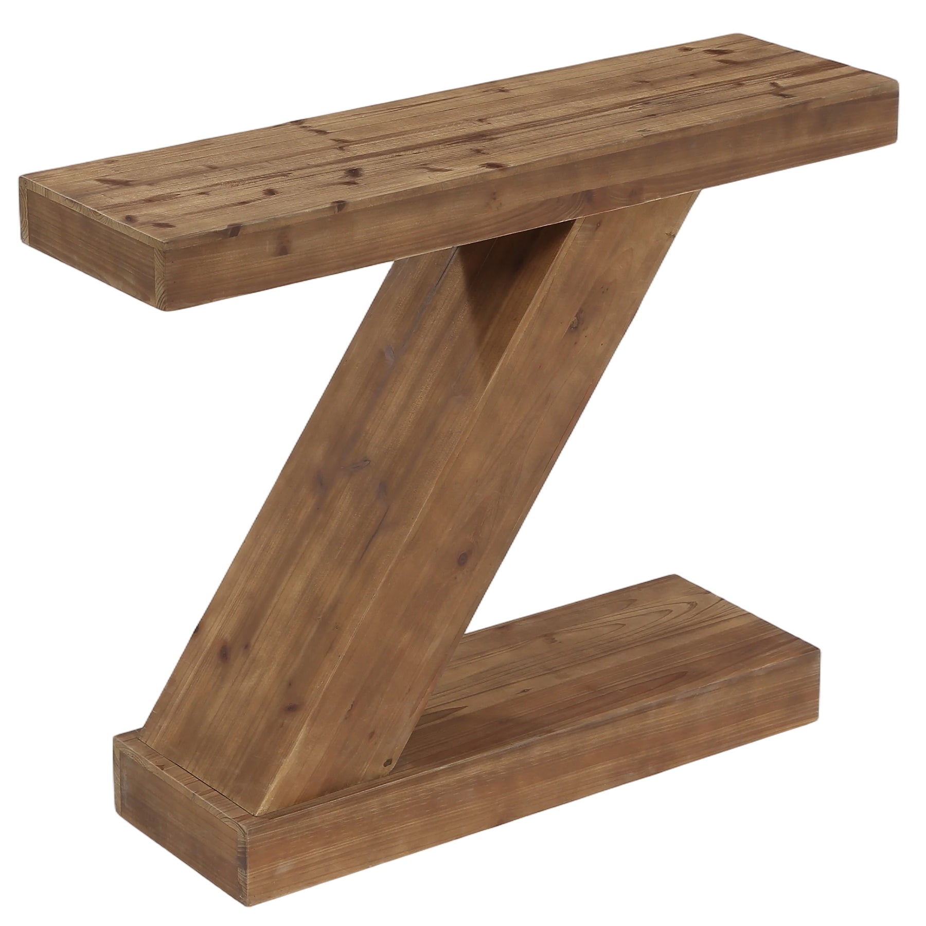 41.3” Solid Wood Z-Shape Console Table, Modern Narrow Entryway Sofa Table for Living Room or Hallway