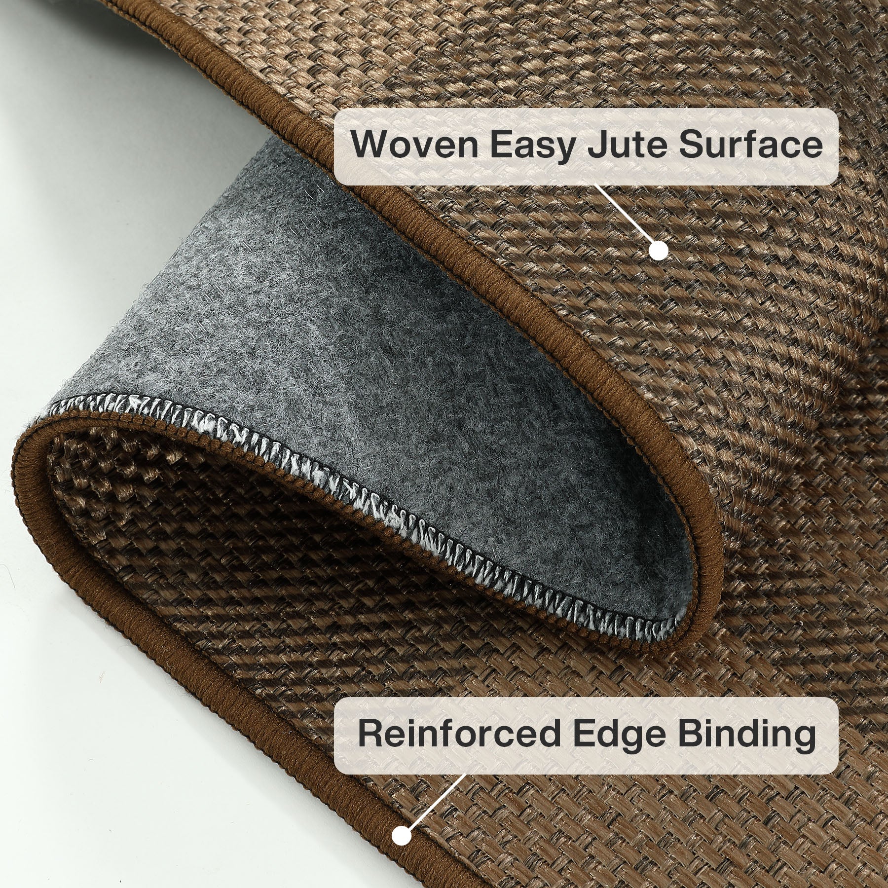 3x5/5x7 Plaid Easy Jute Washable Area Rug, Farmhouse Non-Slip Indoor Carpet for Porch Living Bedroom, Oeko-Tex Certified