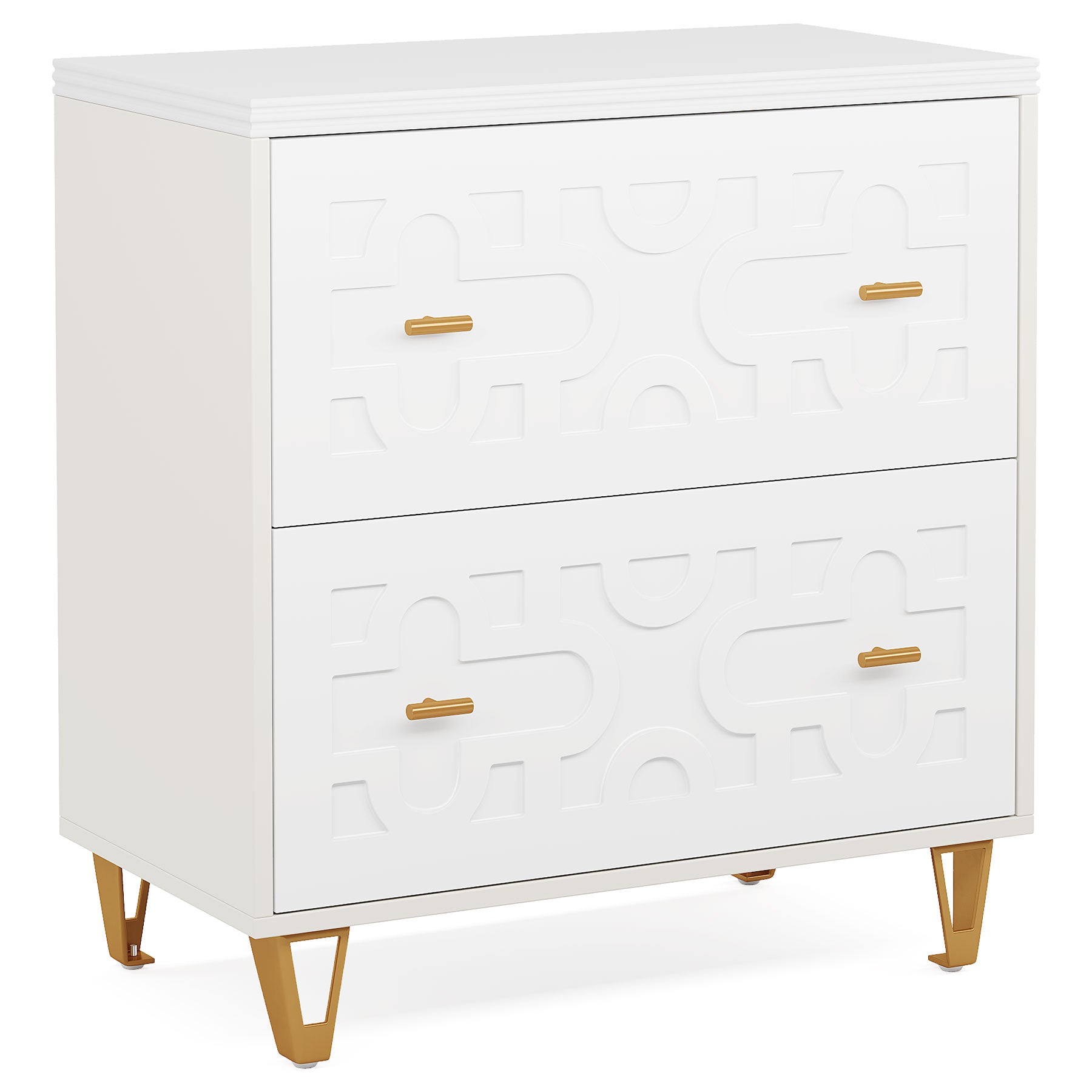 White background image of Tribesigns's 2 - Drawer File Cabinet, Modern Storage Filing Cabinet Printer Stand.