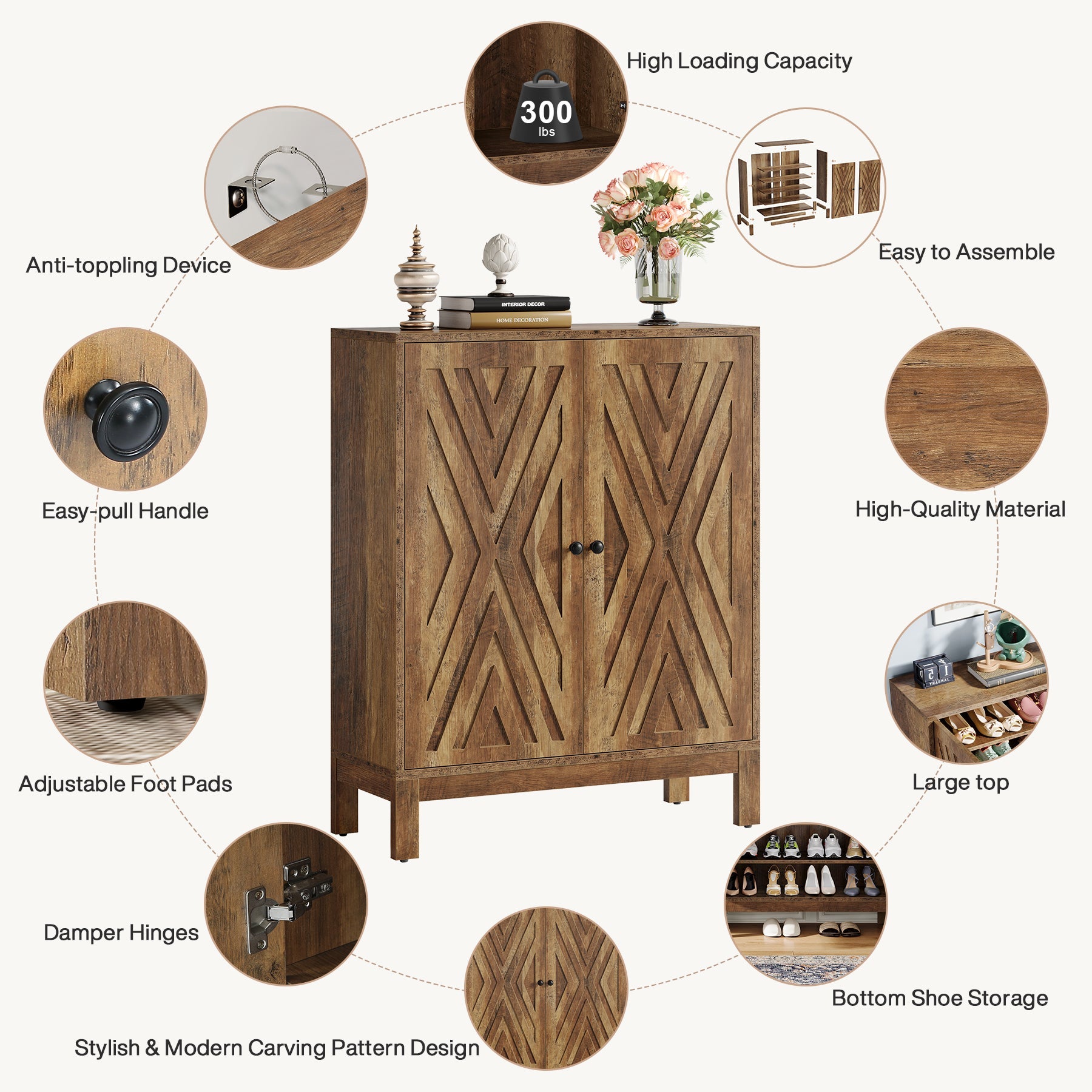 20 Pairs Shoe Cabinet, 5 - Tier Shoe Organizer Rack With Adjustable Shelves Tribesigns