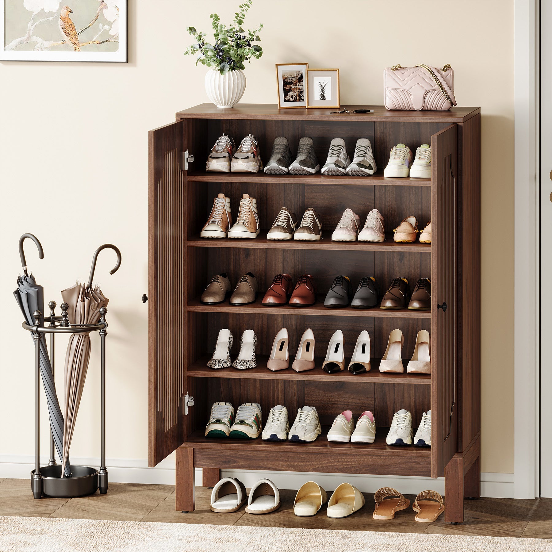20 Pairs Shoe Cabinet, 6 - Tier Shoe Storage Organizer with Adjustable Shelves Tribesigns