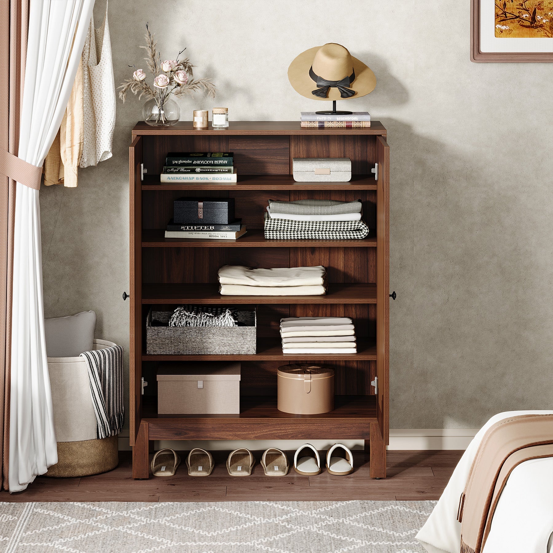 20 Pairs Shoe Cabinet, 6 - Tier Shoe Storage Organizer with Adjustable Shelves Tribesigns