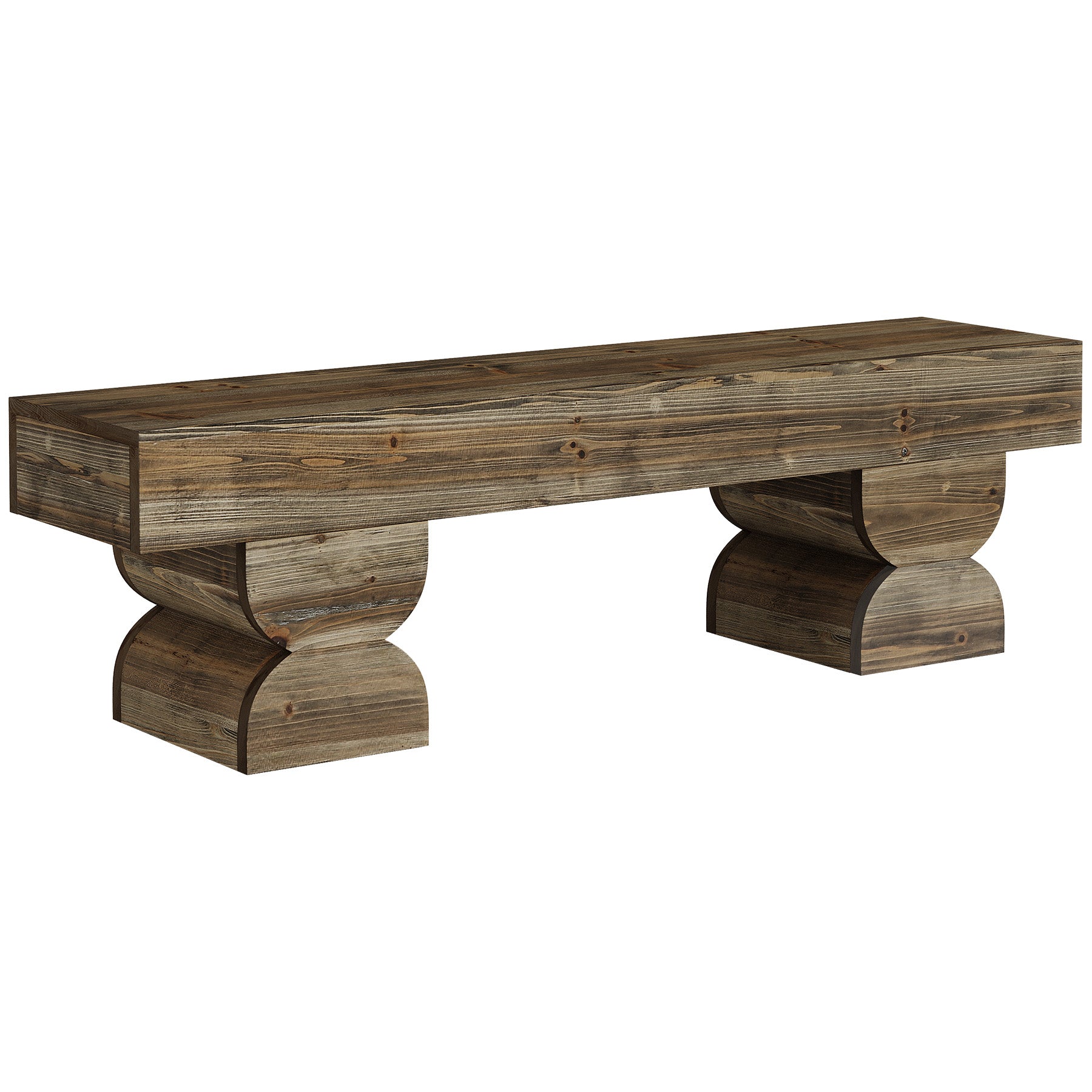 59" Entryway Bench, Solid Wood Shoe Bench End of Bed Stool