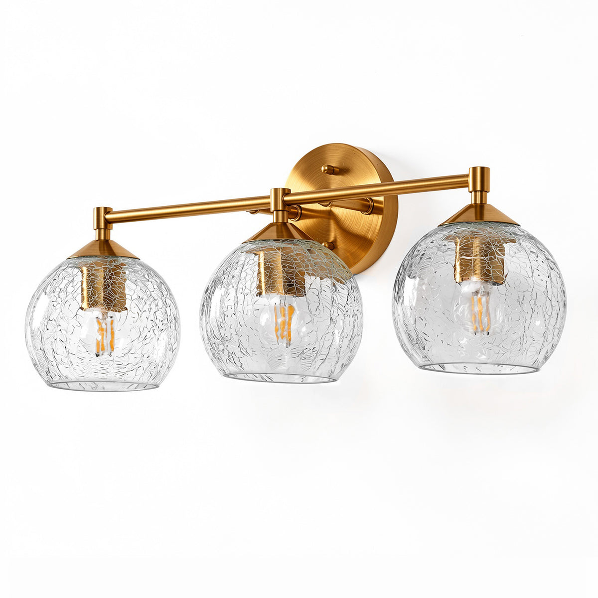 3-Light Bathroom Dimmable Vanity Light,Broken glass design