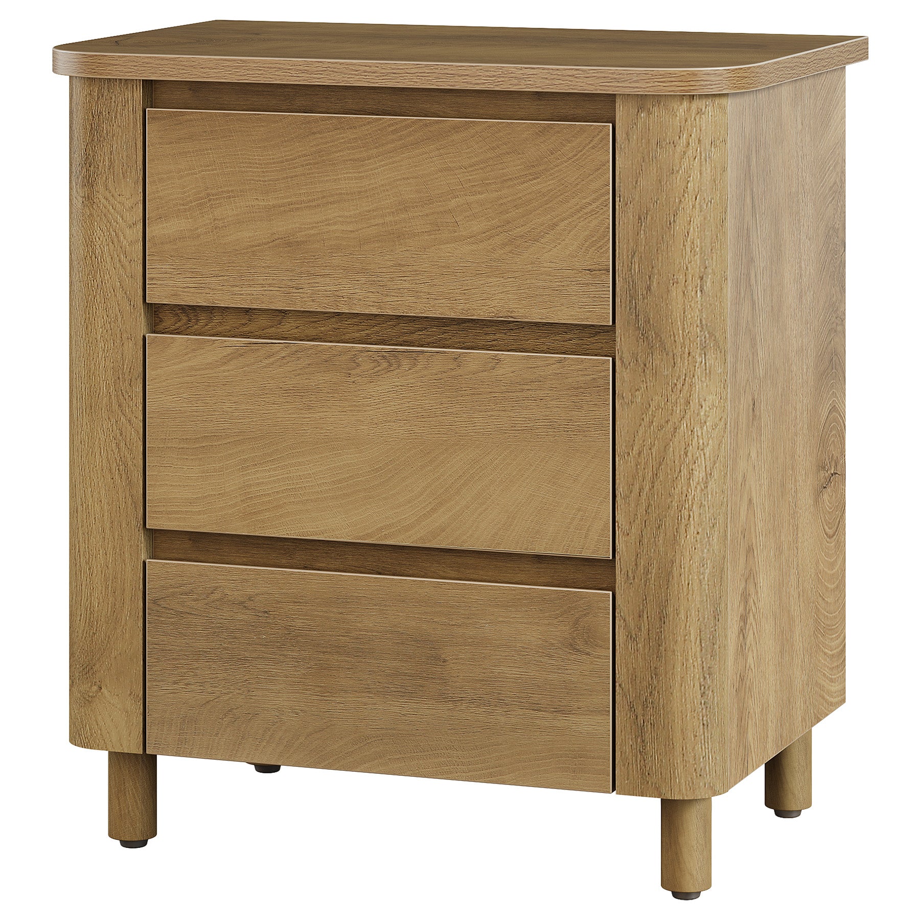 23.6" Nightstand, Farmhouse Bedside Table with 3 Drawers