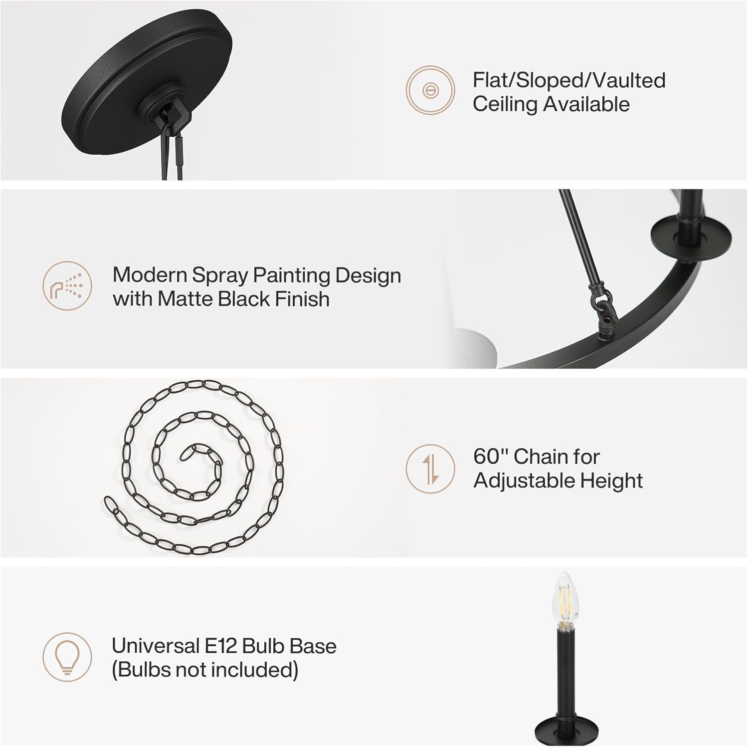 26" Ceiling Light Fixture, 6-Lights Wagon Wheel Chandelier for Farmhouse