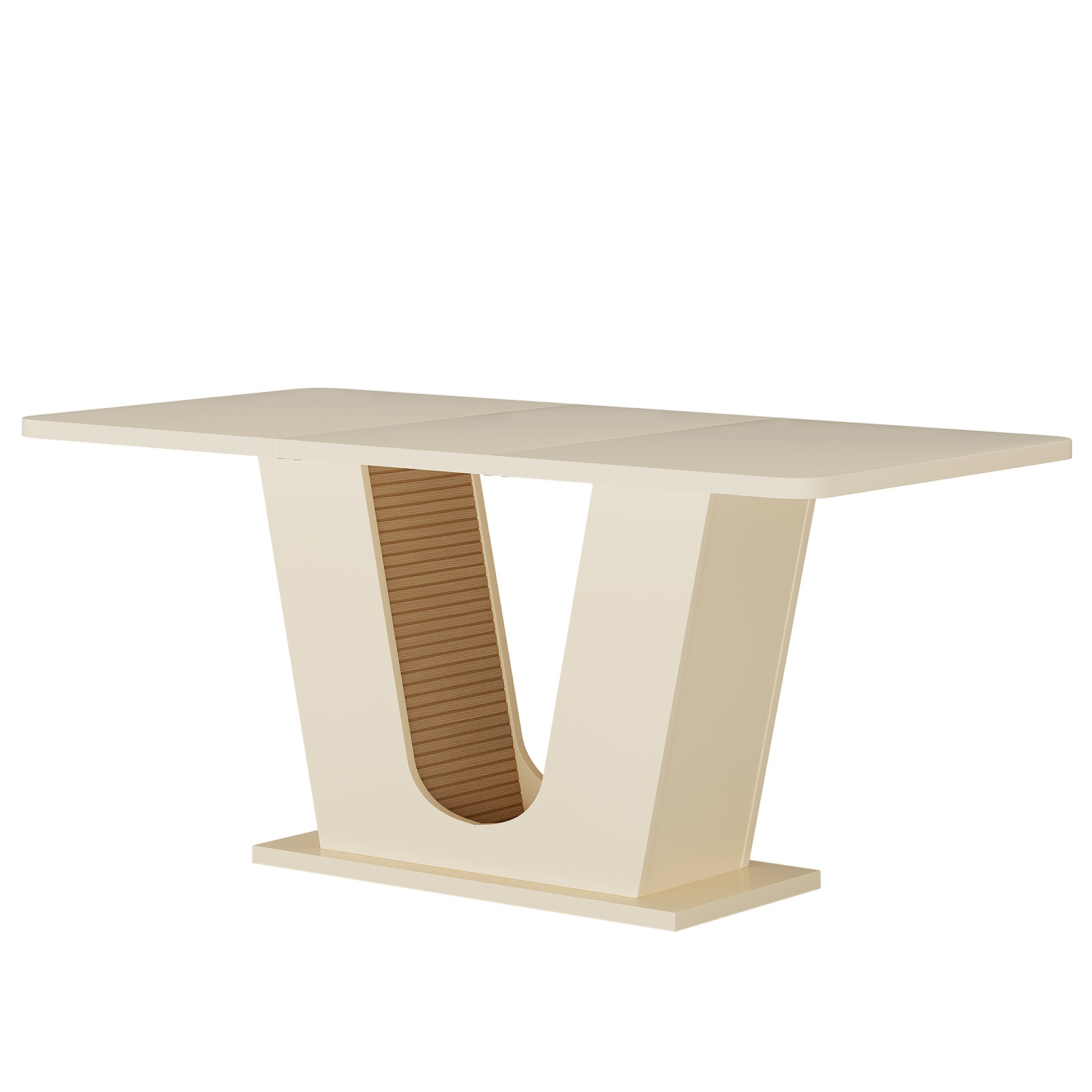 55" Dining Table, Modern Kitchen Table With U-shaped Base
