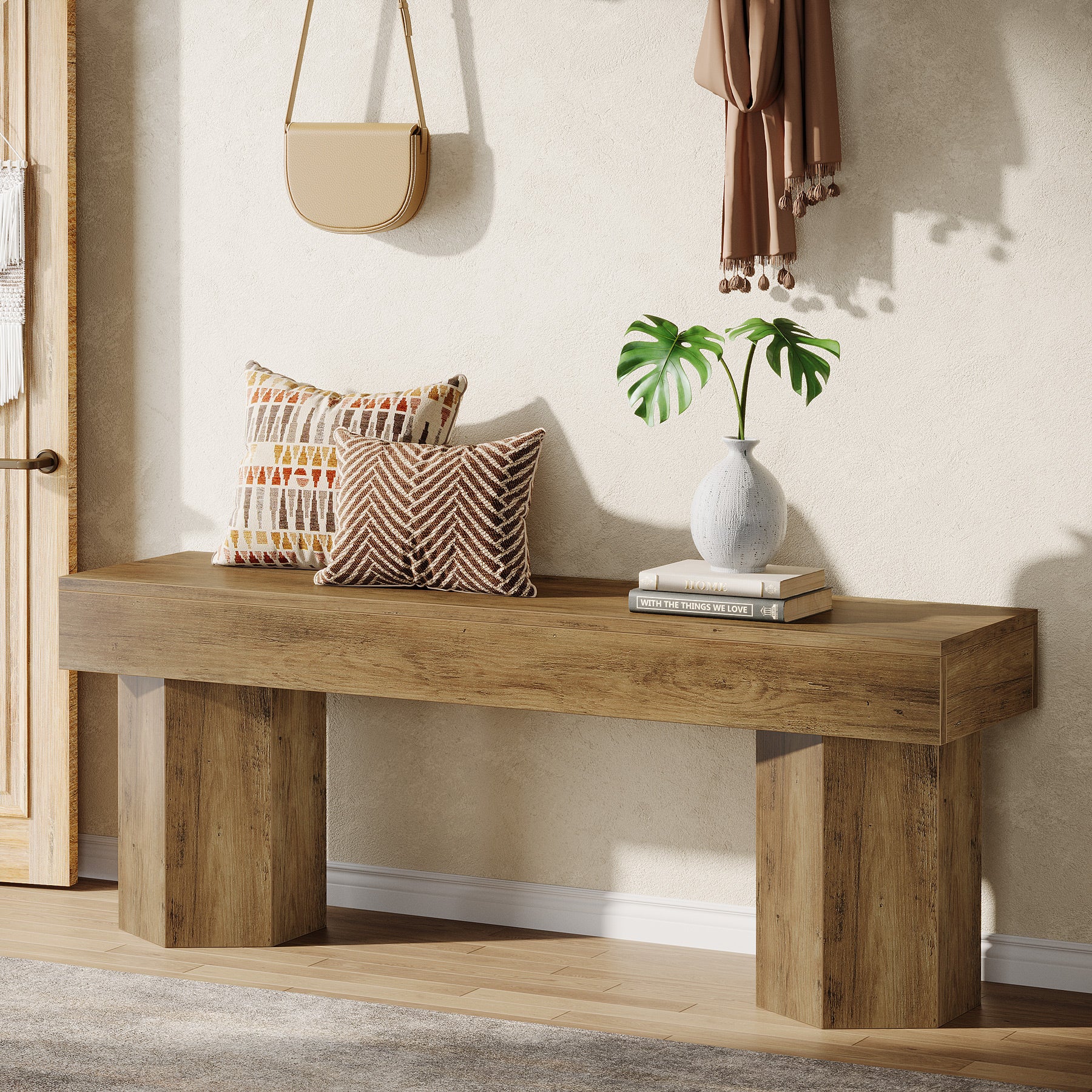 41" Entryway Bench, Wooden Indoor Hallway Bench