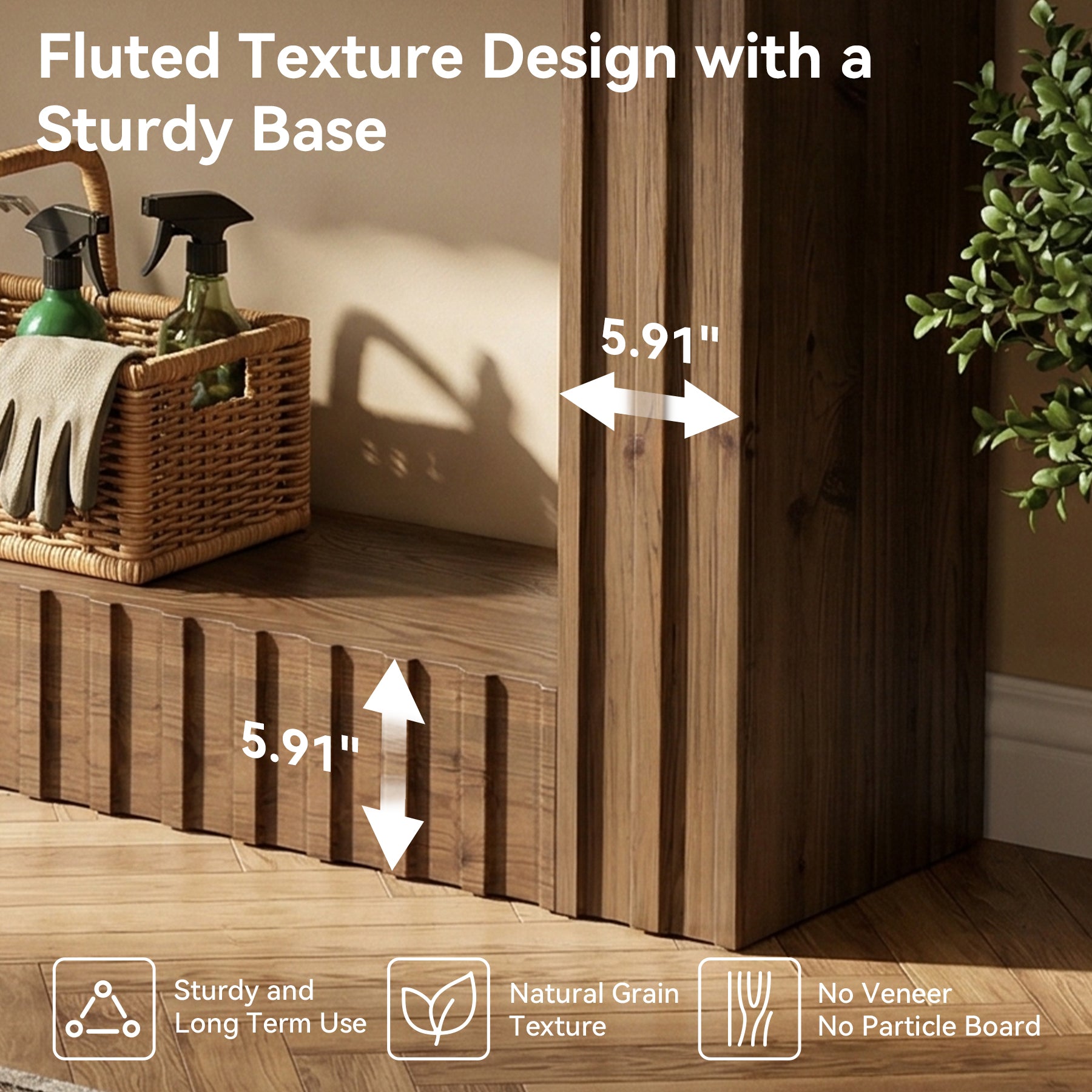 63" Solid Wood Sofa Table, Rustic Console Table with Open Shelf for Entryway, Hallway, or Behind Couch