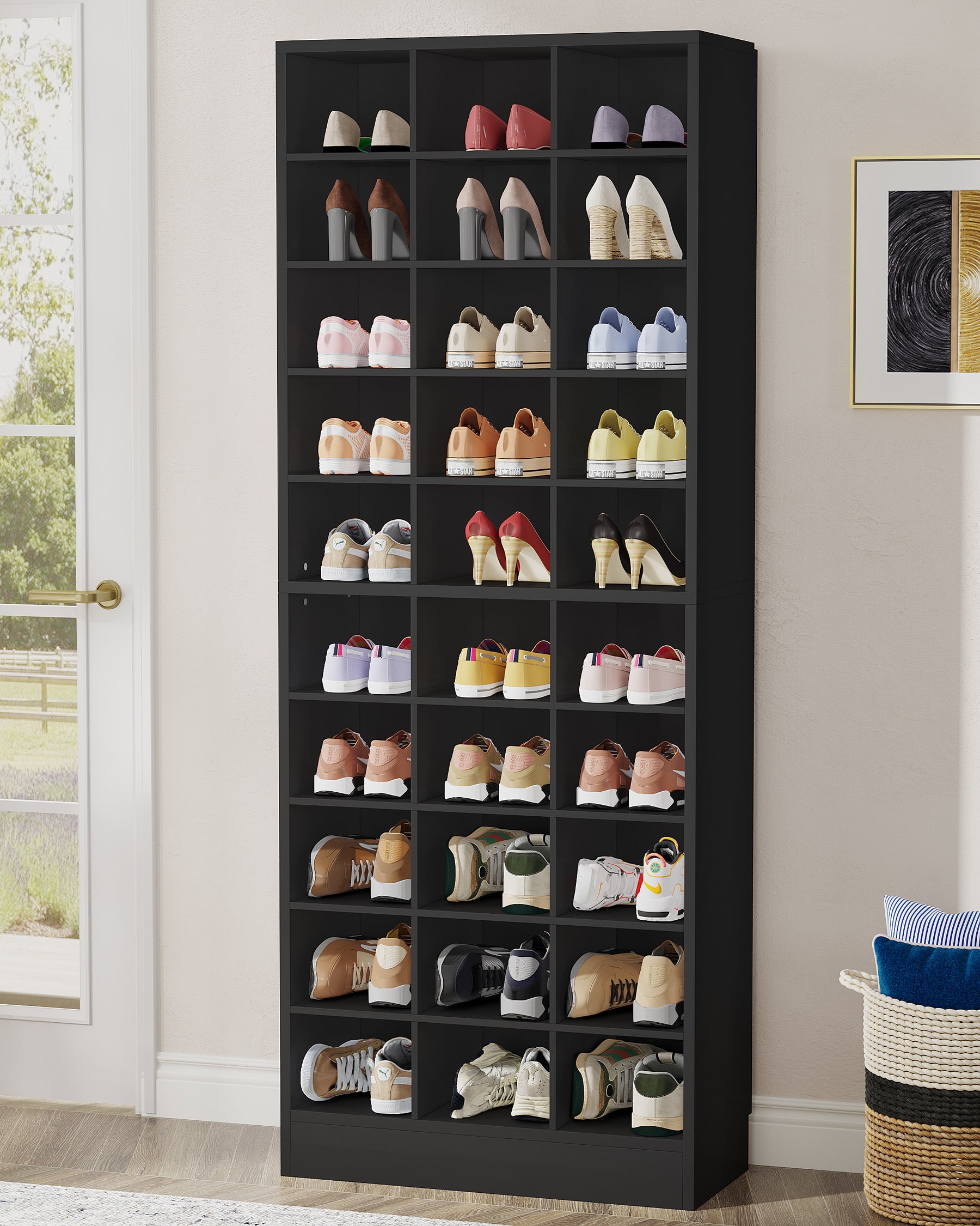 70.8" Freestanding Shoe Cabinet, 10-Tier Shoe Rack Storage Organizer with 30 Cubbies
