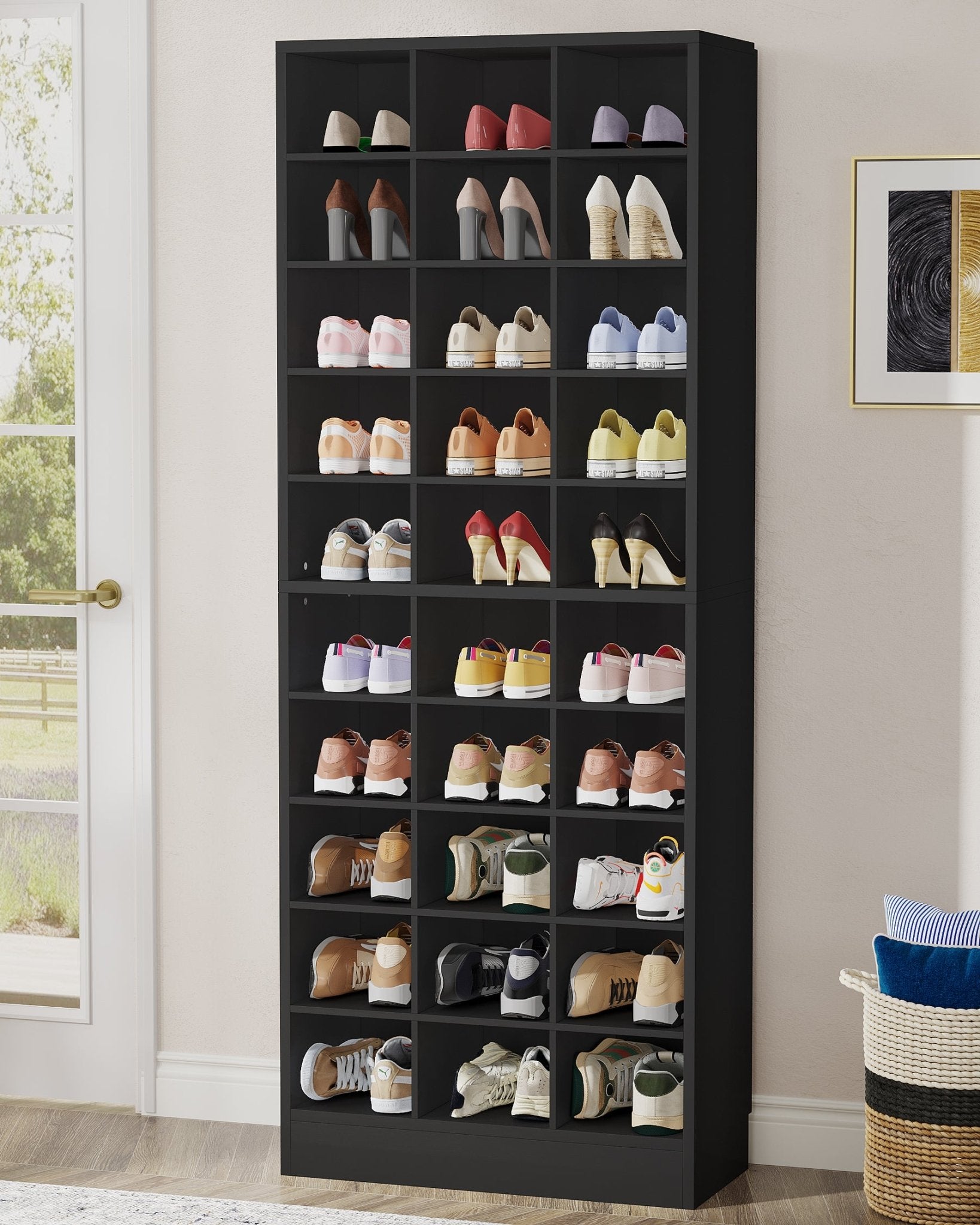 70.8" Freestanding Shoe Cabinet, 10-Tier Shoe Rack Storage Organizer with 30 Cubbies