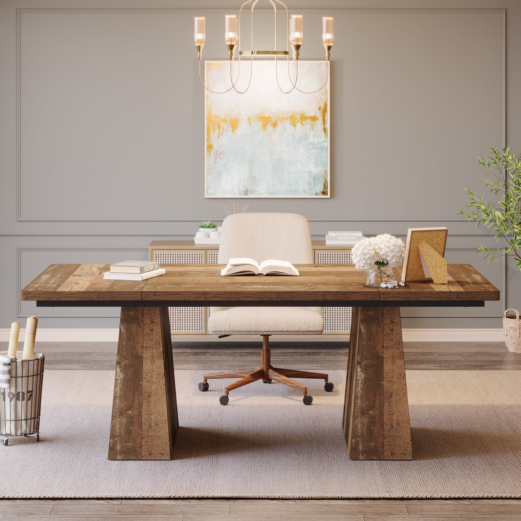 63" Executive Desk, Modern Office Computer Desk Workstations