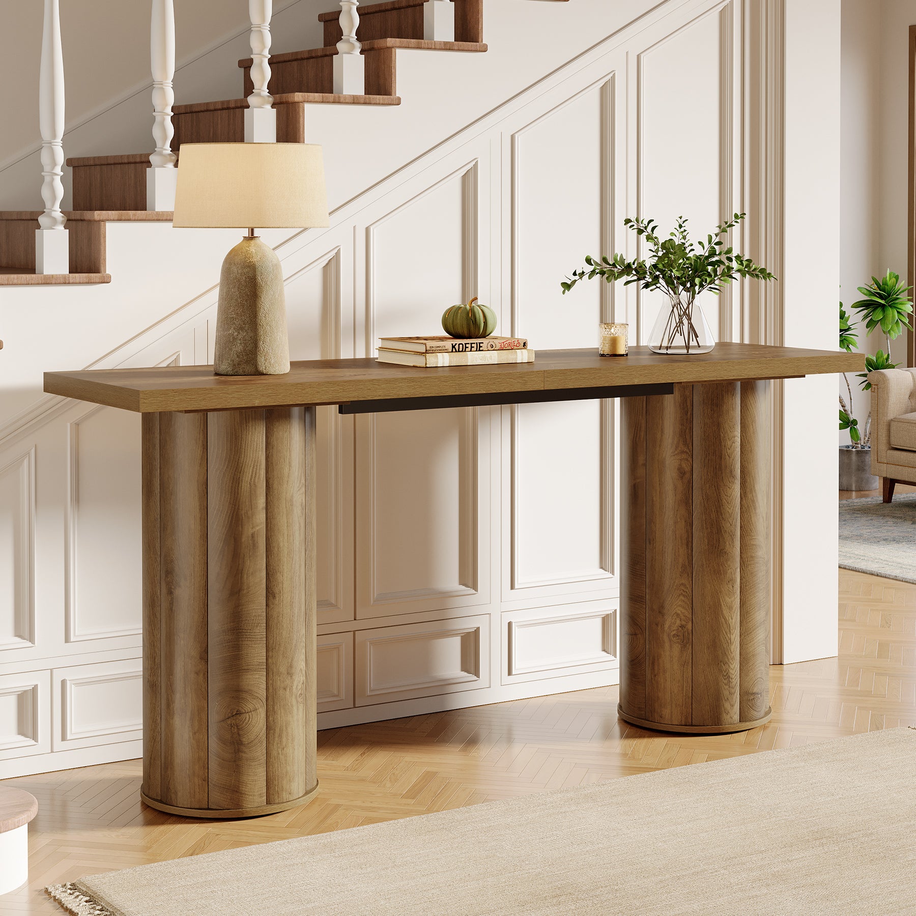 70.87" Console Table, Rectangular Sofa Entryway Table for Living Room