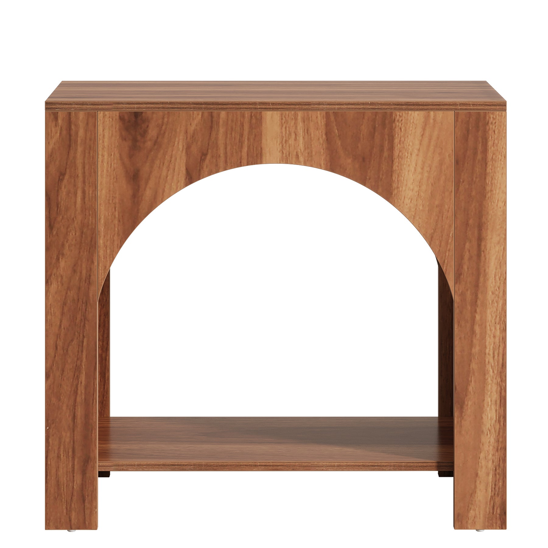 27" End Table, 2 Tier Square Side Table with Storage Shelf