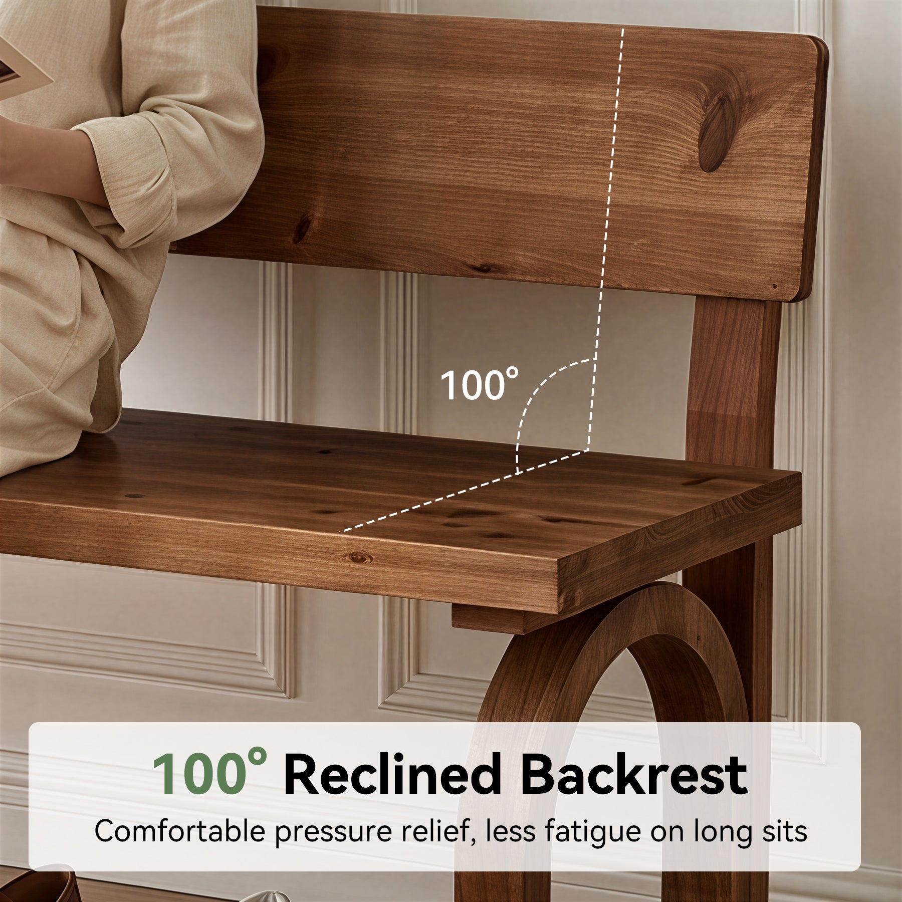 Solid Wood Entryway Bench with Backrest, 63" Long Dining Bench for Entryway, Kitchen