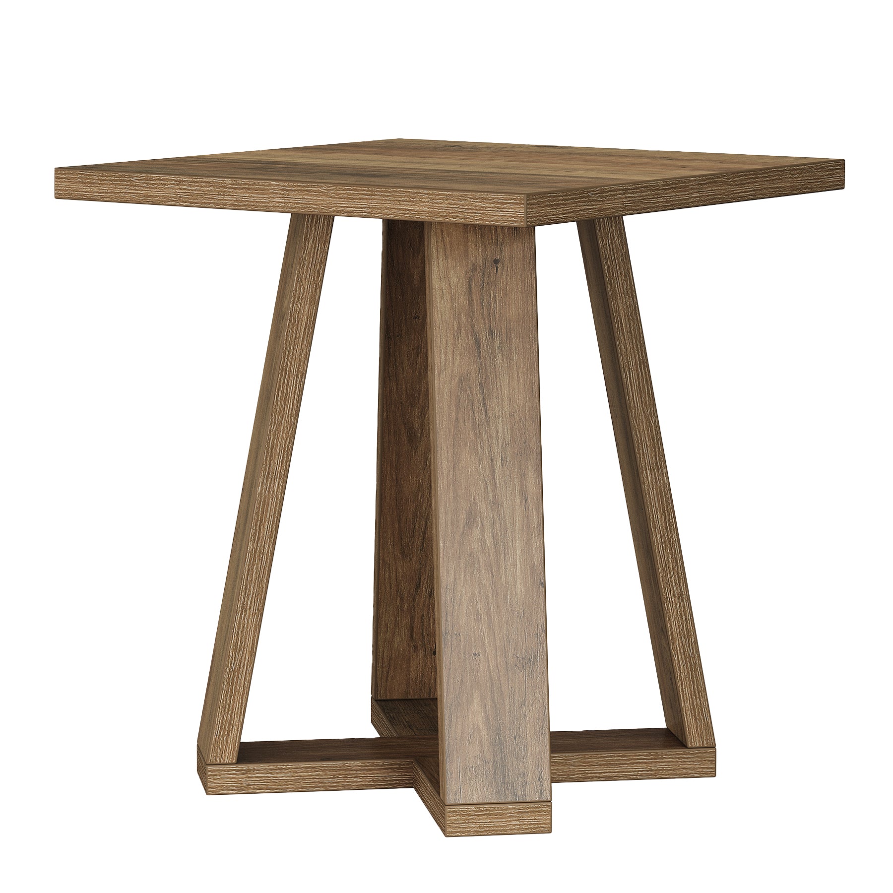 19.7" Farmhouse End Table, Cross Leg Square Side Table for Living Room