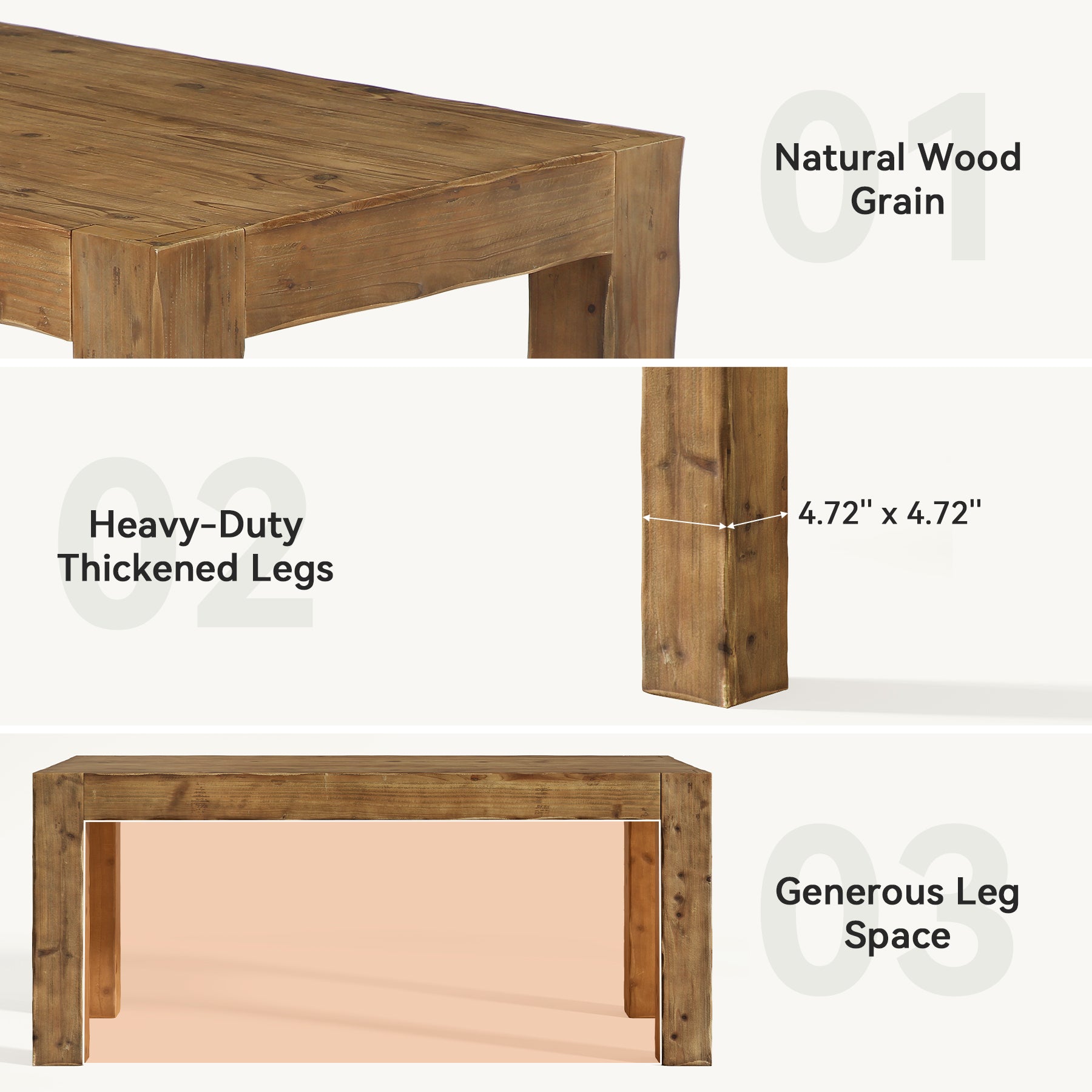 63" Executive Desk, Office Computer Desk with Thick Desktop