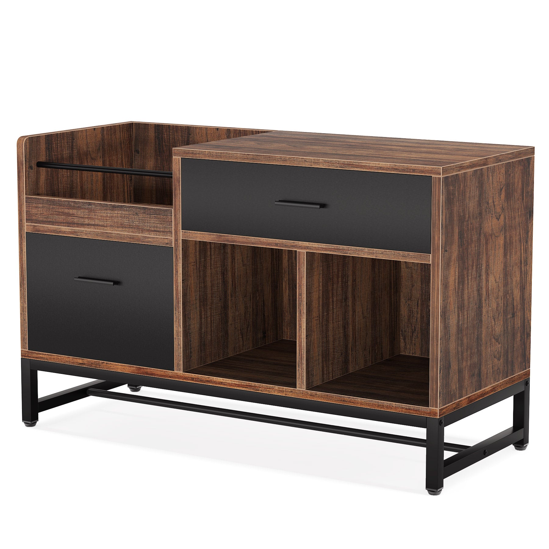 39 inch File Cabinet, Rustic Lateral Filing Cabinet with 2 Drawers