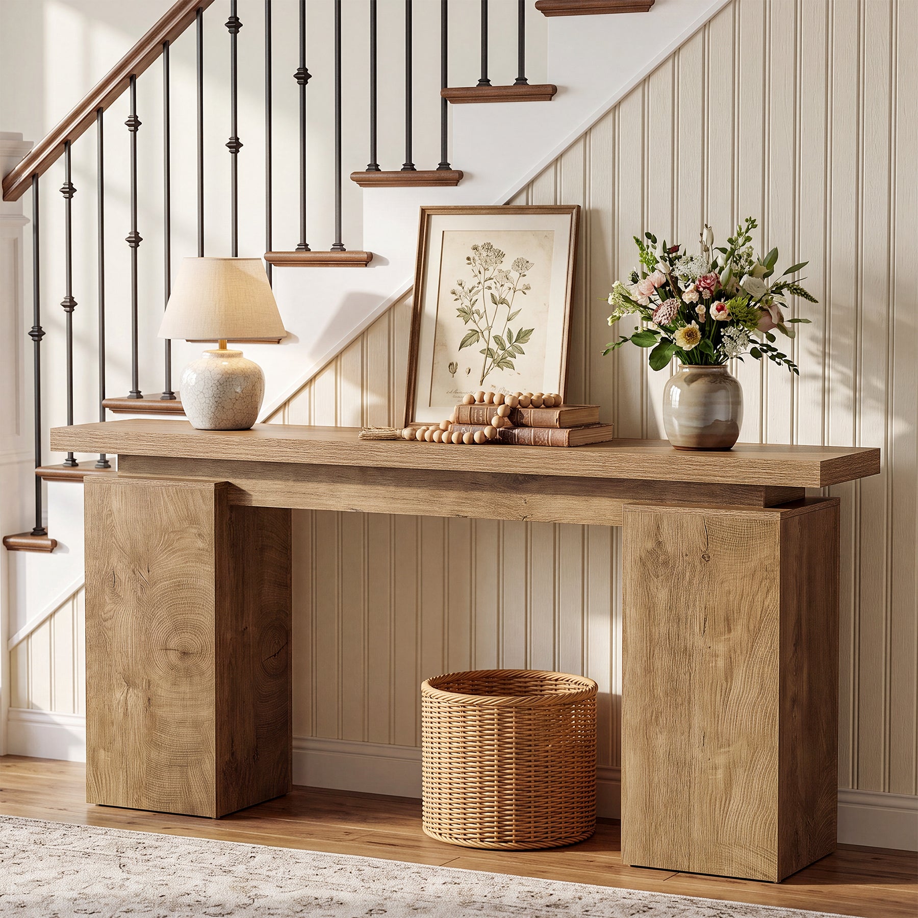 63" Console Table, Narrow Entryway Table with Sturdy Base for Foyer, Living Room