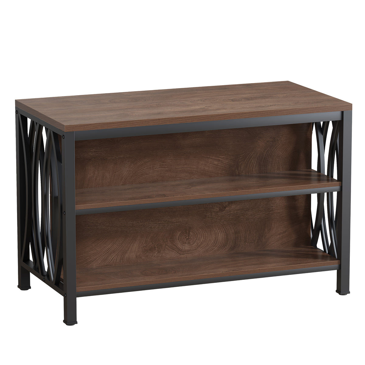 55" Kitchen Island with Storage, 3-Tier Stationary Island Table with Metal Frame for Kitchen