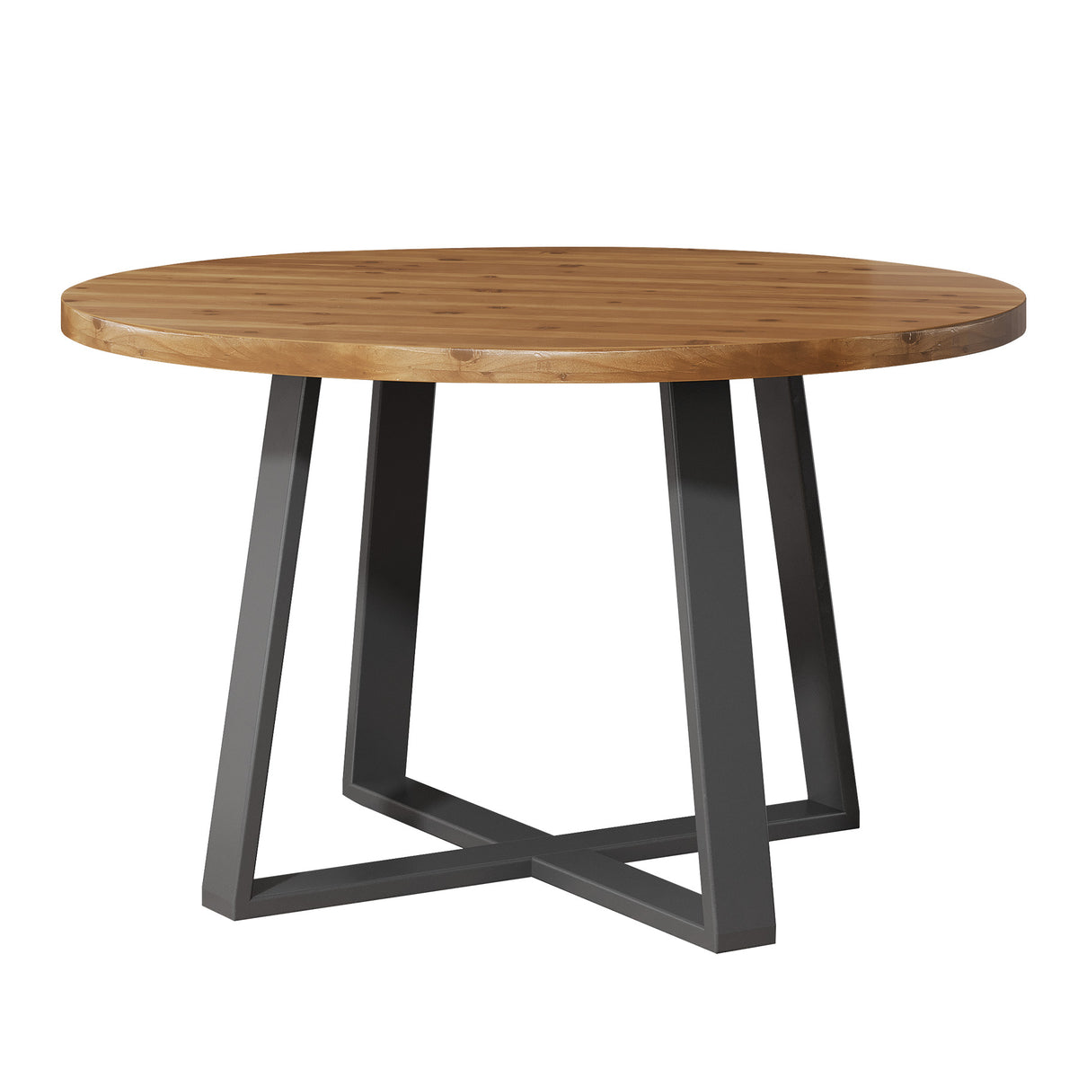 47" Round Conference Table, Solid Wood Meeting Table for Conference Room